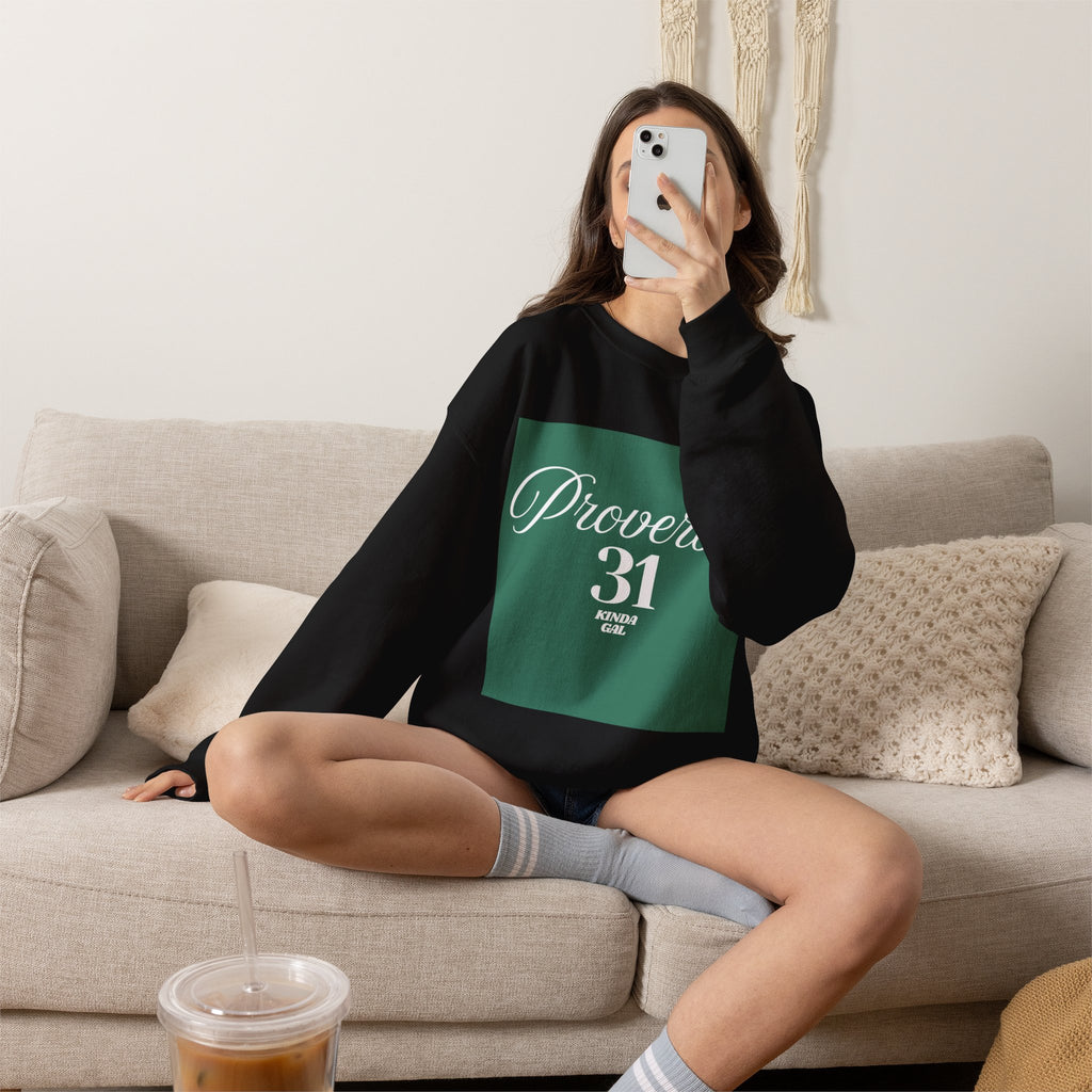 Proverbs 31 Green Unisex Heavy Blend™ Crewneck Sweatshirt
