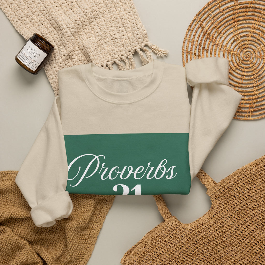 Proverbs 31 Green Unisex Heavy Blend™ Crewneck Sweatshirt