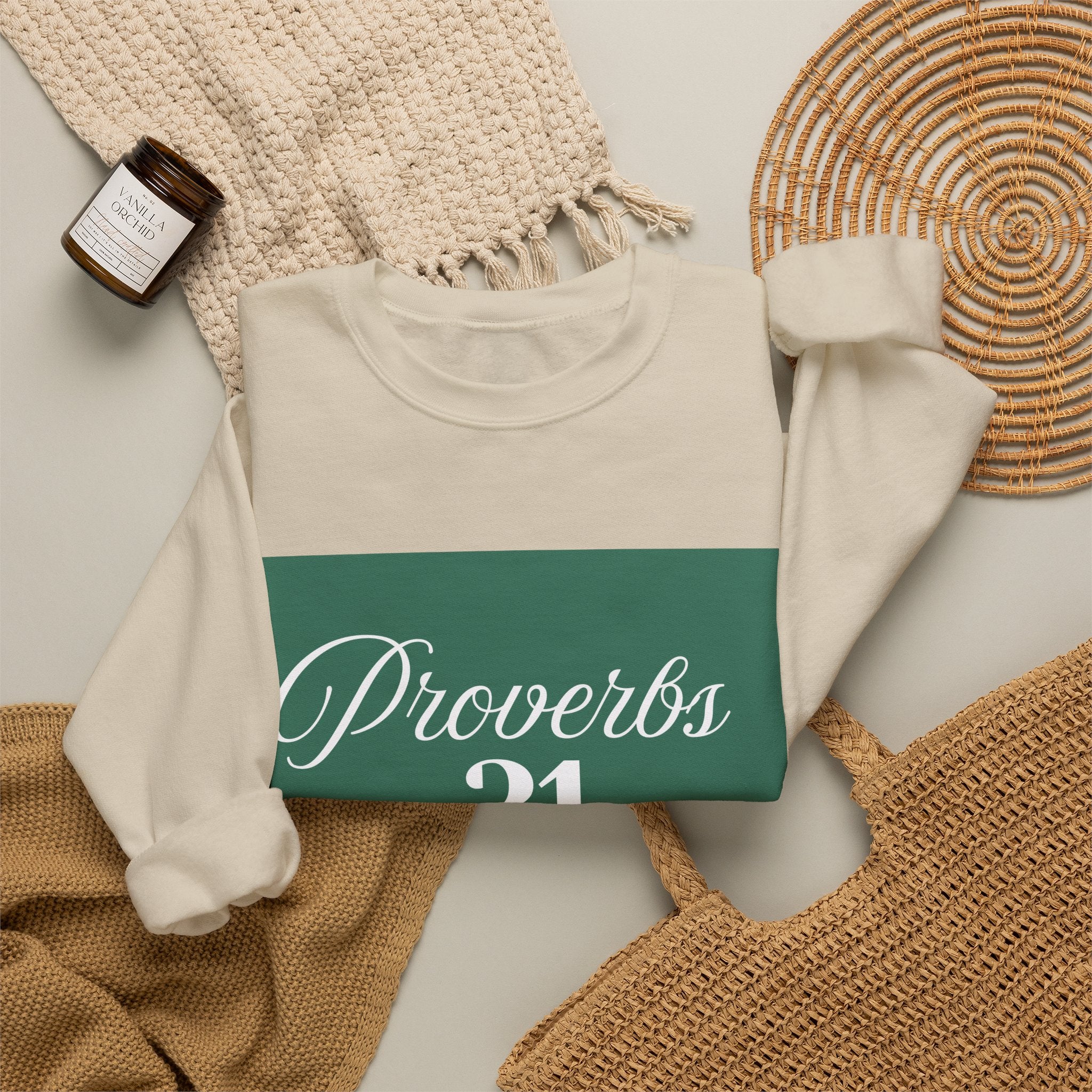 Proverbs 31 Green Unisex Heavy Blend™ Crewneck Sweatshirt