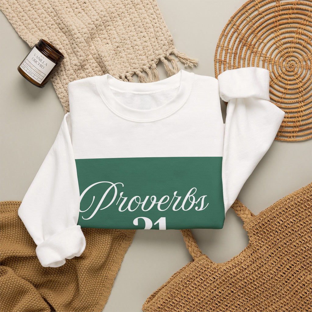 Proverbs 31 Green Unisex Heavy Blend™ Crewneck Sweatshirt