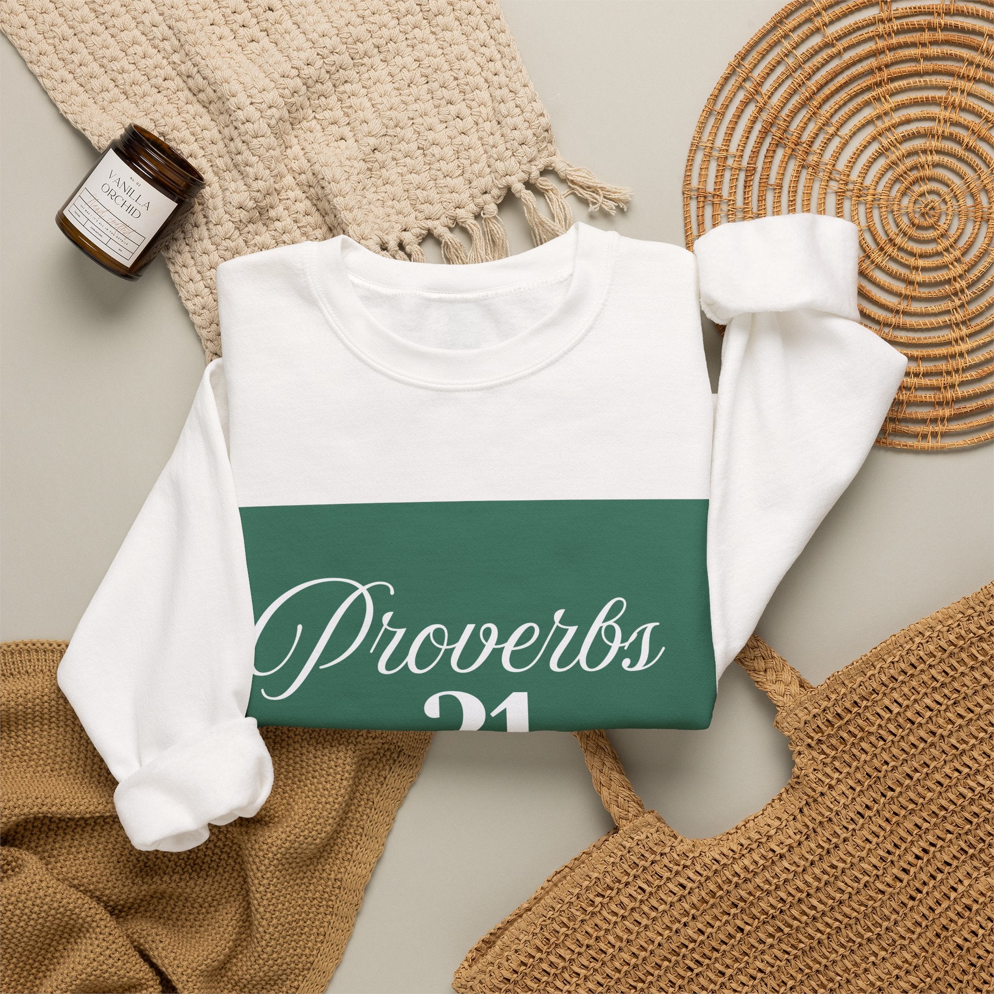 Proverbs 31 Green Unisex Heavy Blend™ Crewneck Sweatshirt
