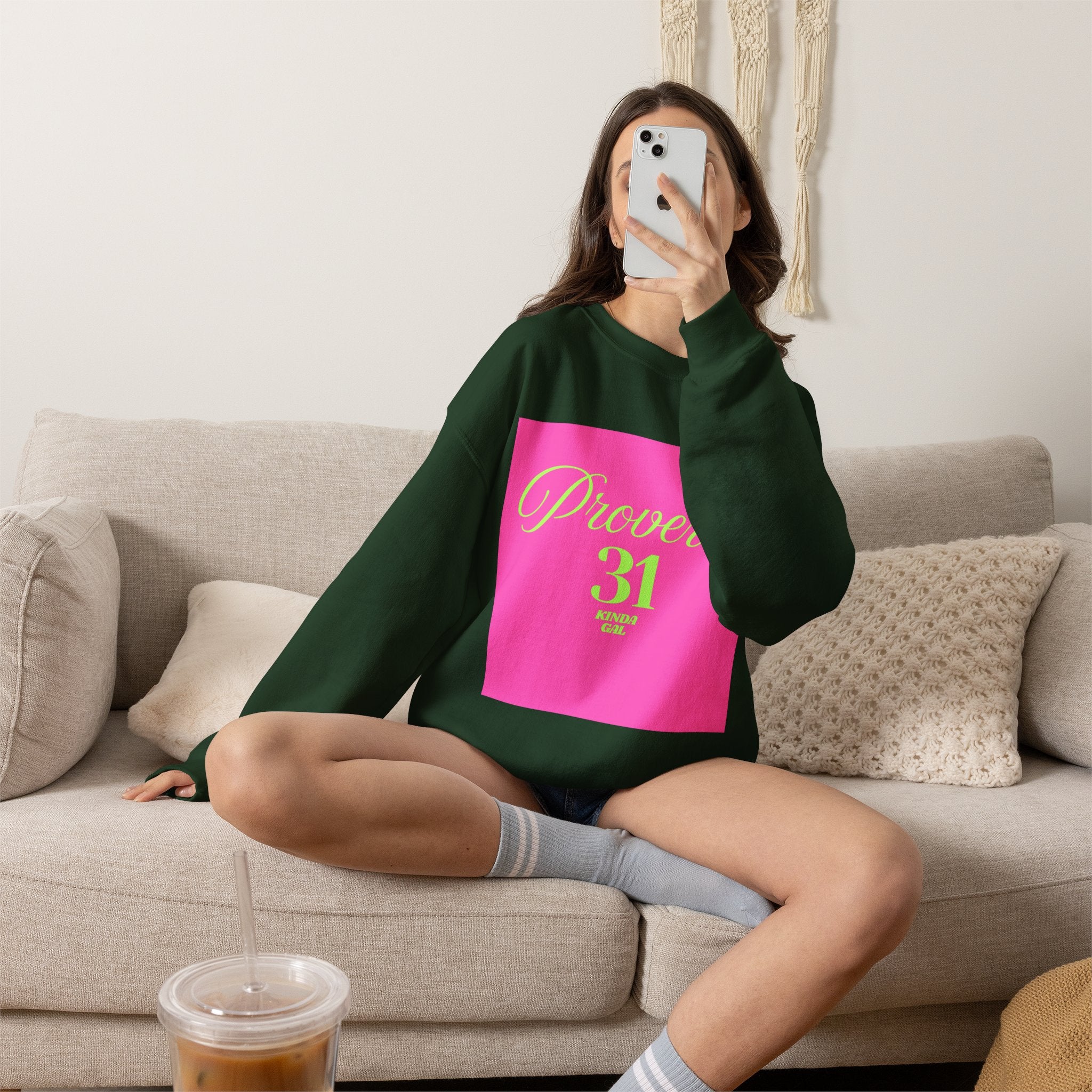 Proverbs 31 Pink Unisex Heavy Blend™ Crewneck Sweatshirt