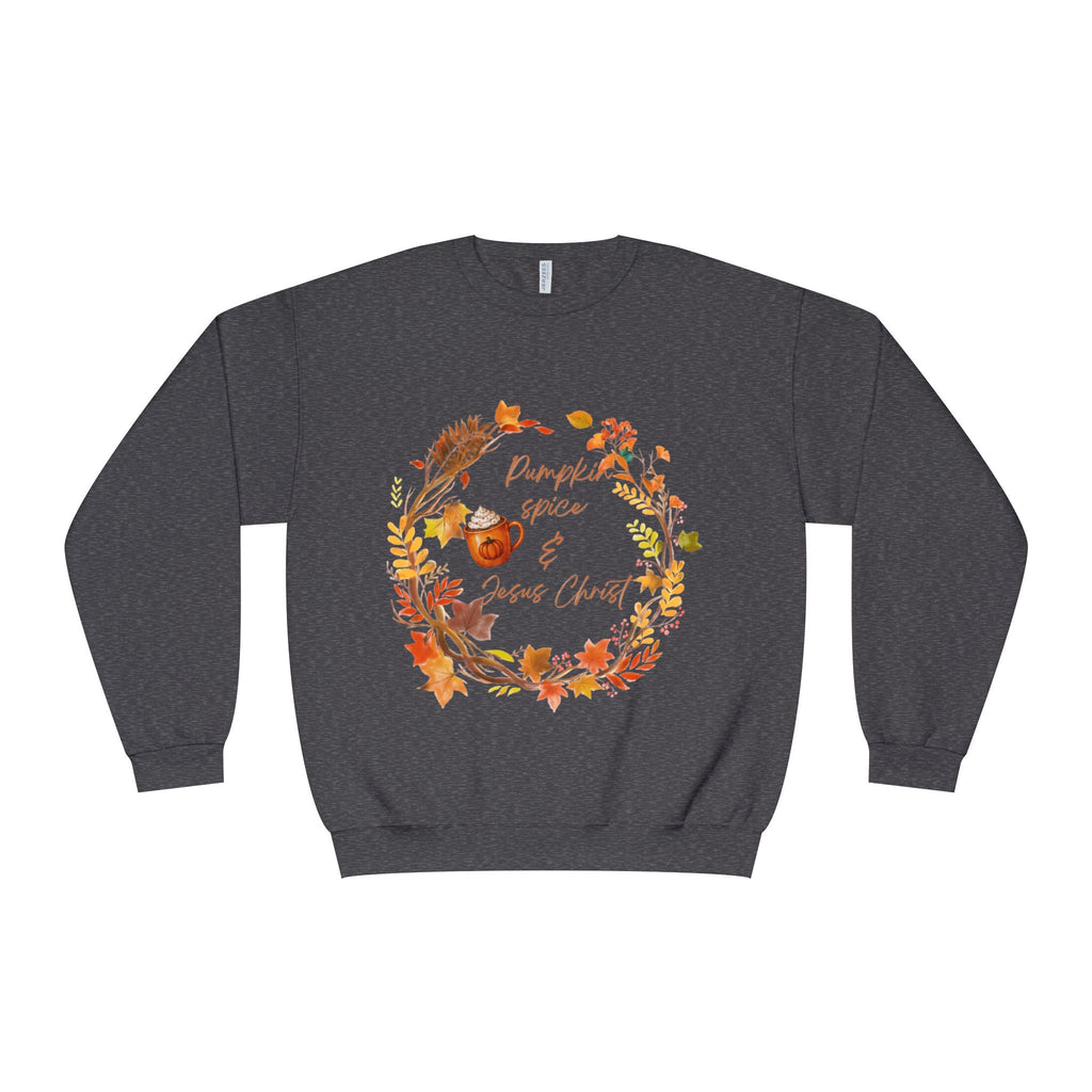 Pumpkin spice & Jesus Christ Unisex NuBlend® Crewneck Sweatshirt