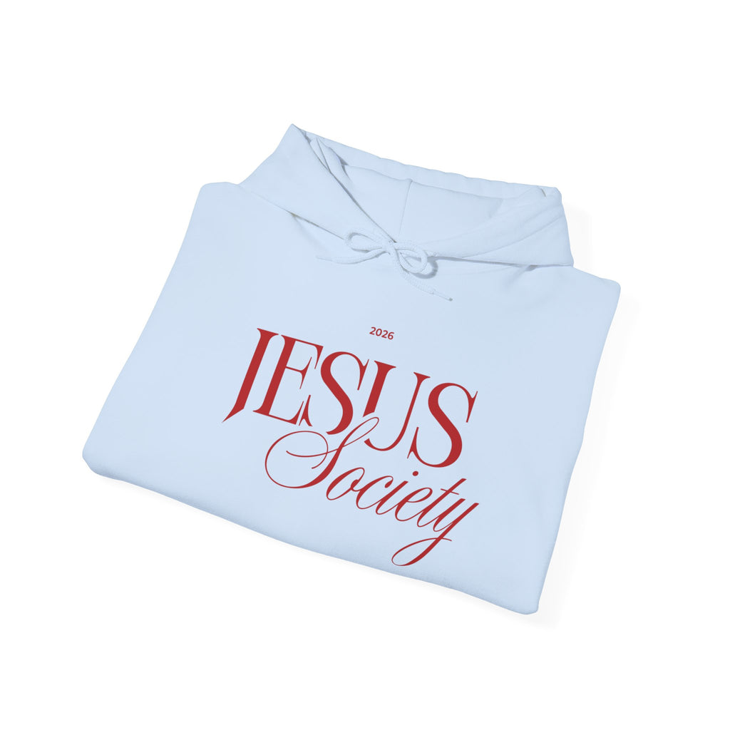Jesus Society Hoodie | Script Faith Typography, Christian Sweatshirt