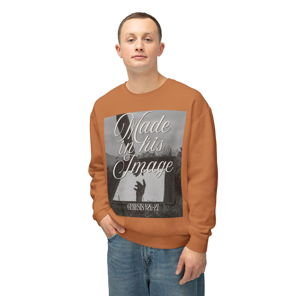 Made in his image Unisex Lightweight Crewneck Sweatshirt