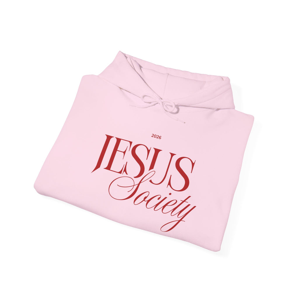 Jesus Society Hoodie | Script Faith Typography, Christian Sweatshirt