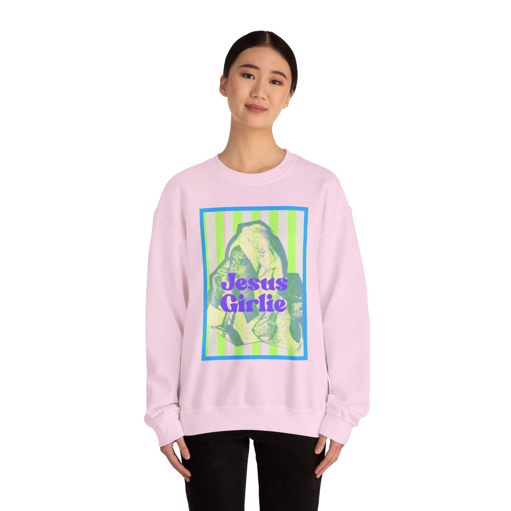 Jesus Girlie graphic crewneck Sweatshirt | religious vintage illustration