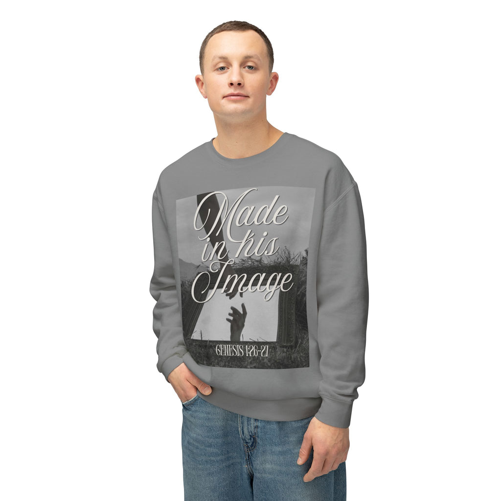Made in his image Unisex Lightweight Crewneck Sweatshirt