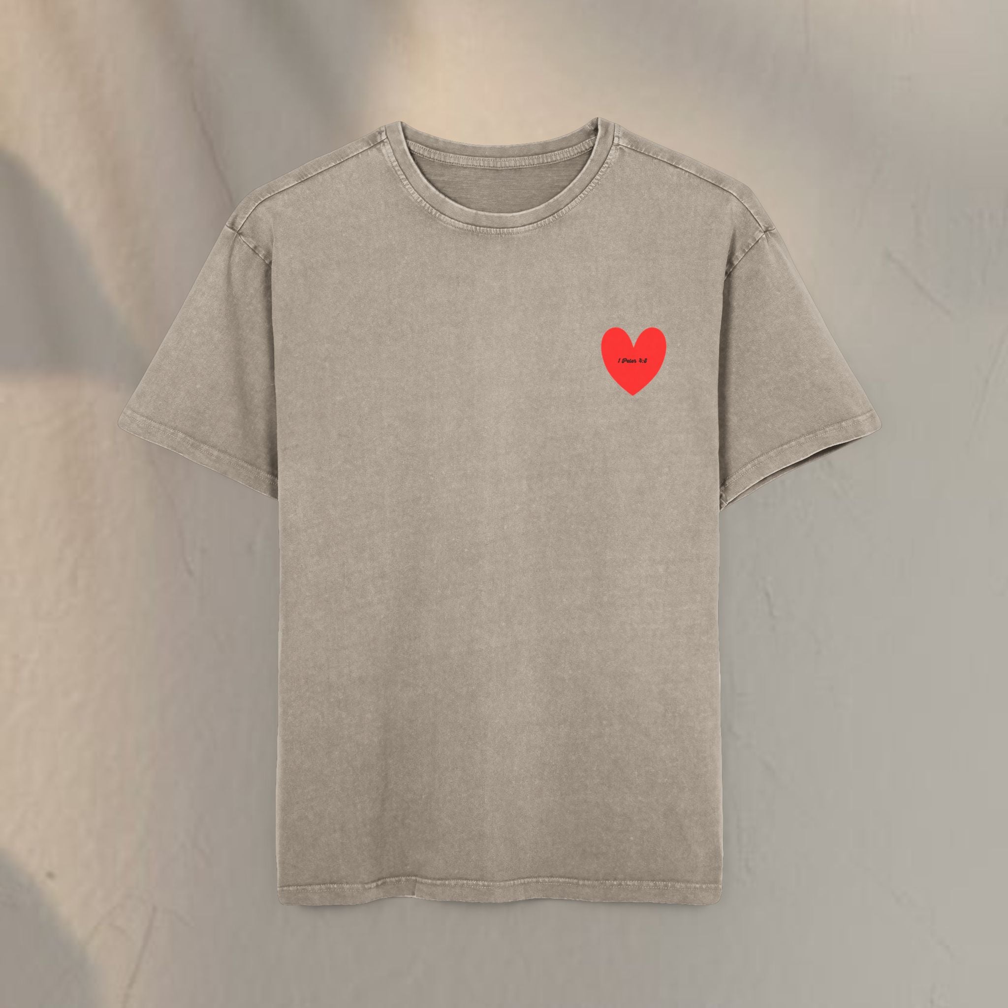 Love covers all Men's Acid Washed Heavy Oversize Tee