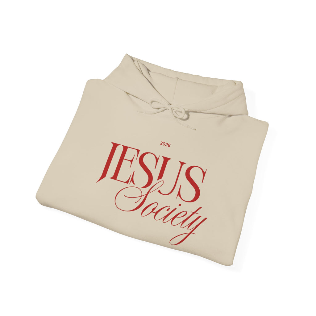 Jesus Society Hoodie | Script Faith Typography, Christian Sweatshirt