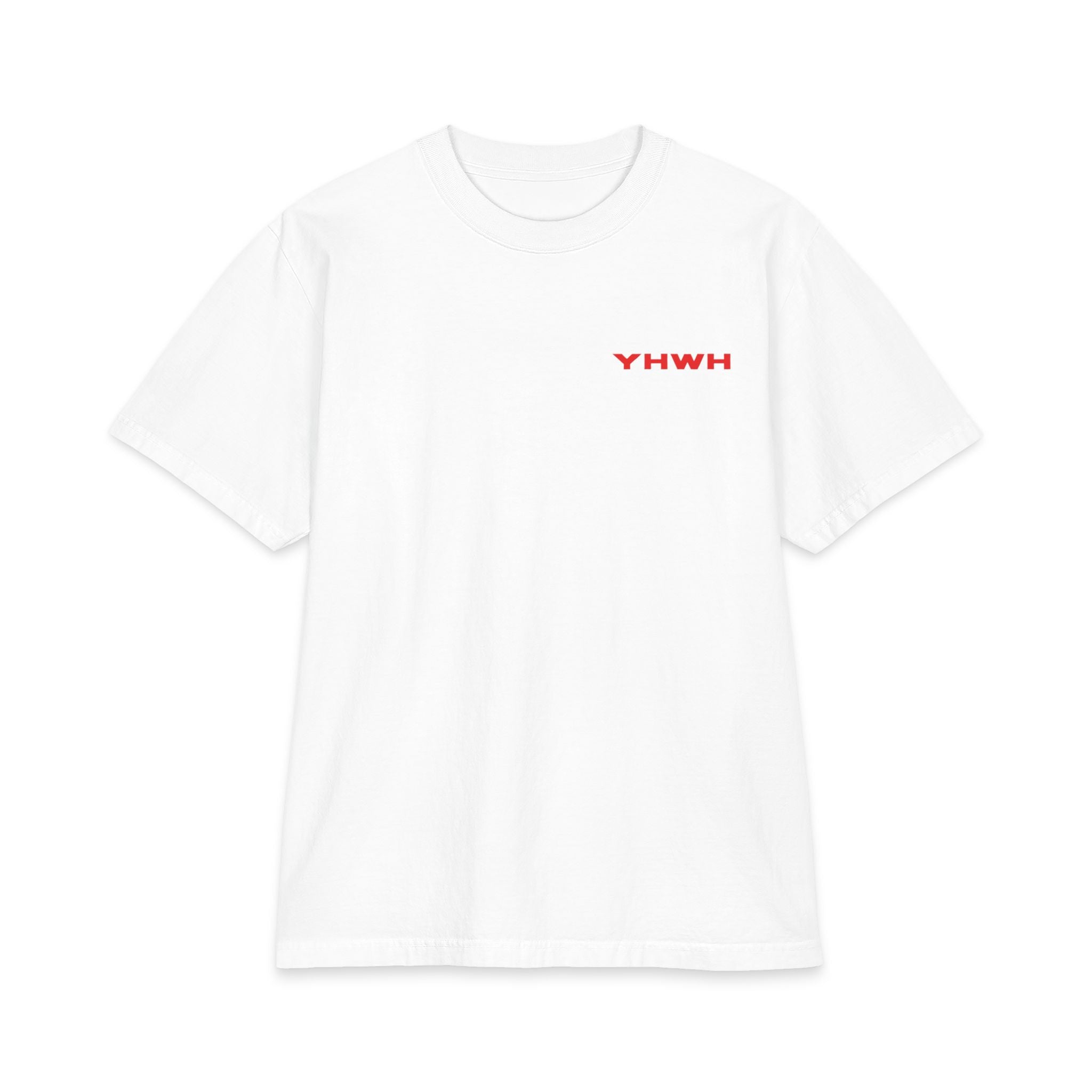 Yah- Weh Illustration T-Shirt | Scripture Typography, Red Ink Back Art