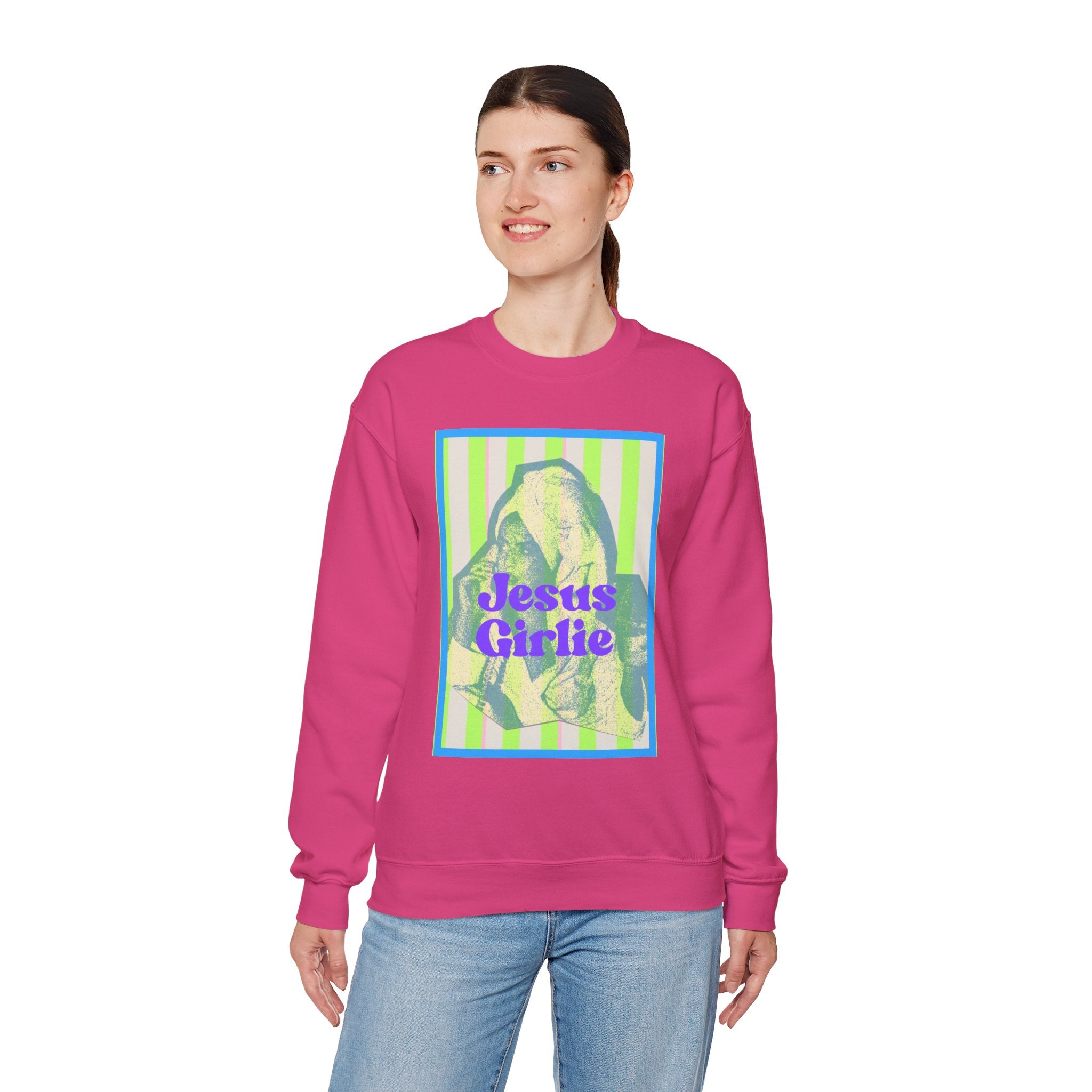 Jesus Girlie graphic crewneck Sweatshirt | religious vintage illustration