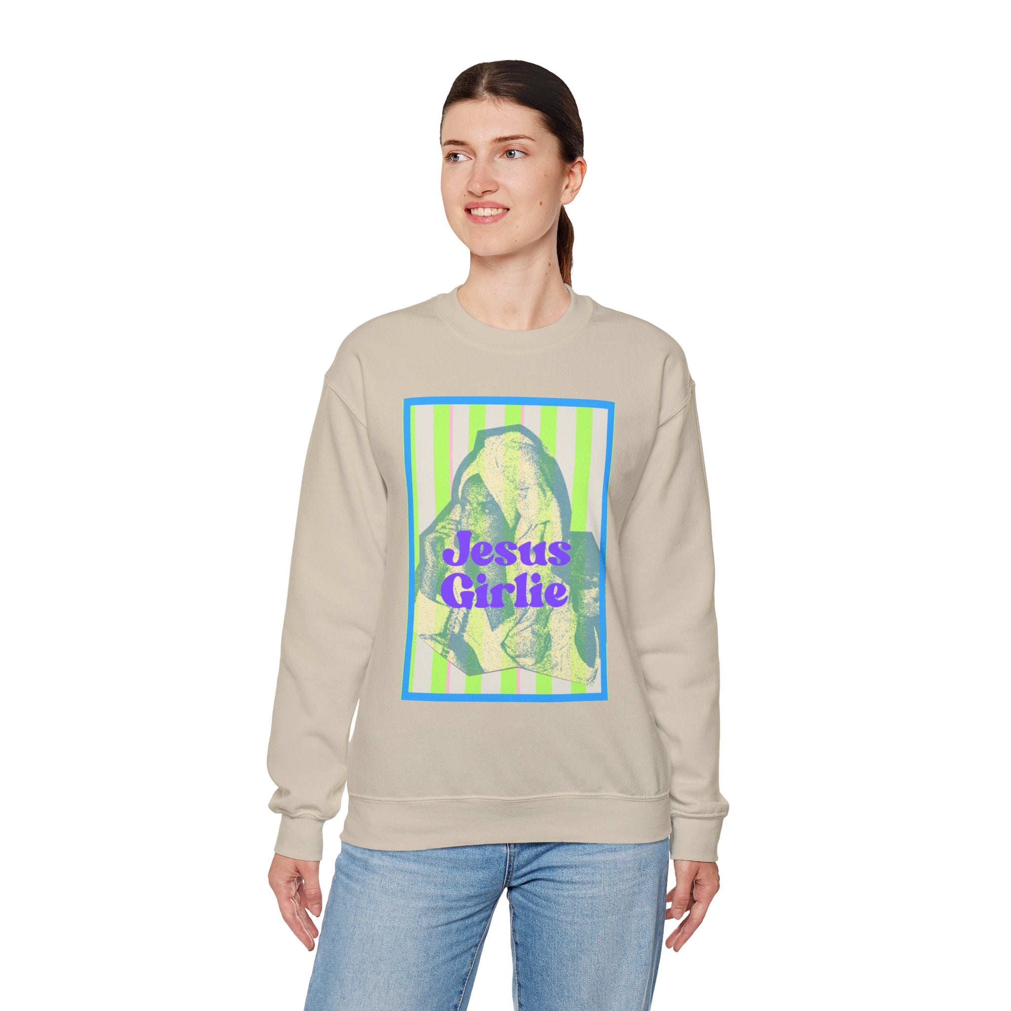 Jesus Girlie graphic crewneck Sweatshirt | religious vintage illustration
