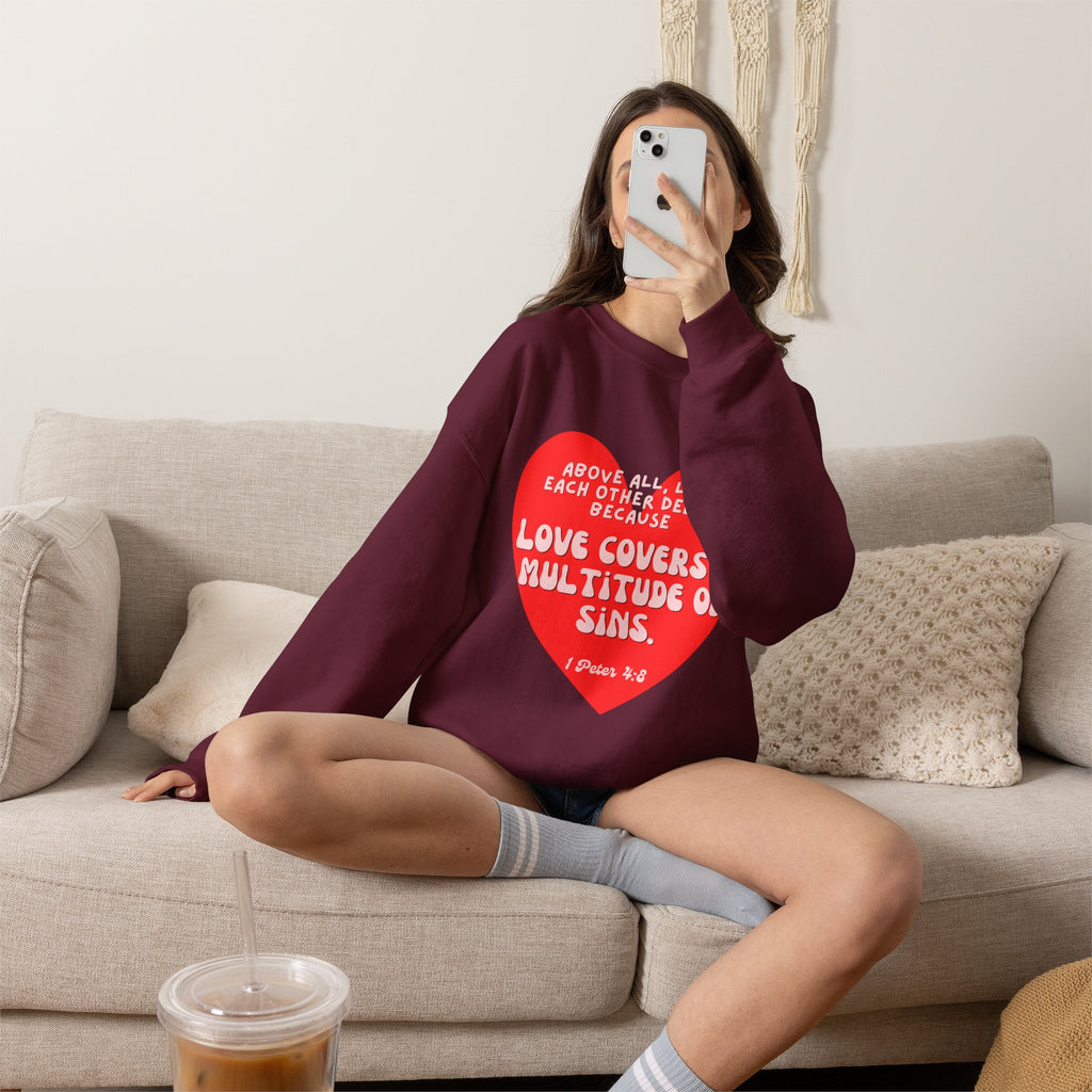 Love covers all Unisex Heavy Blend™ Crewneck Sweatshirt