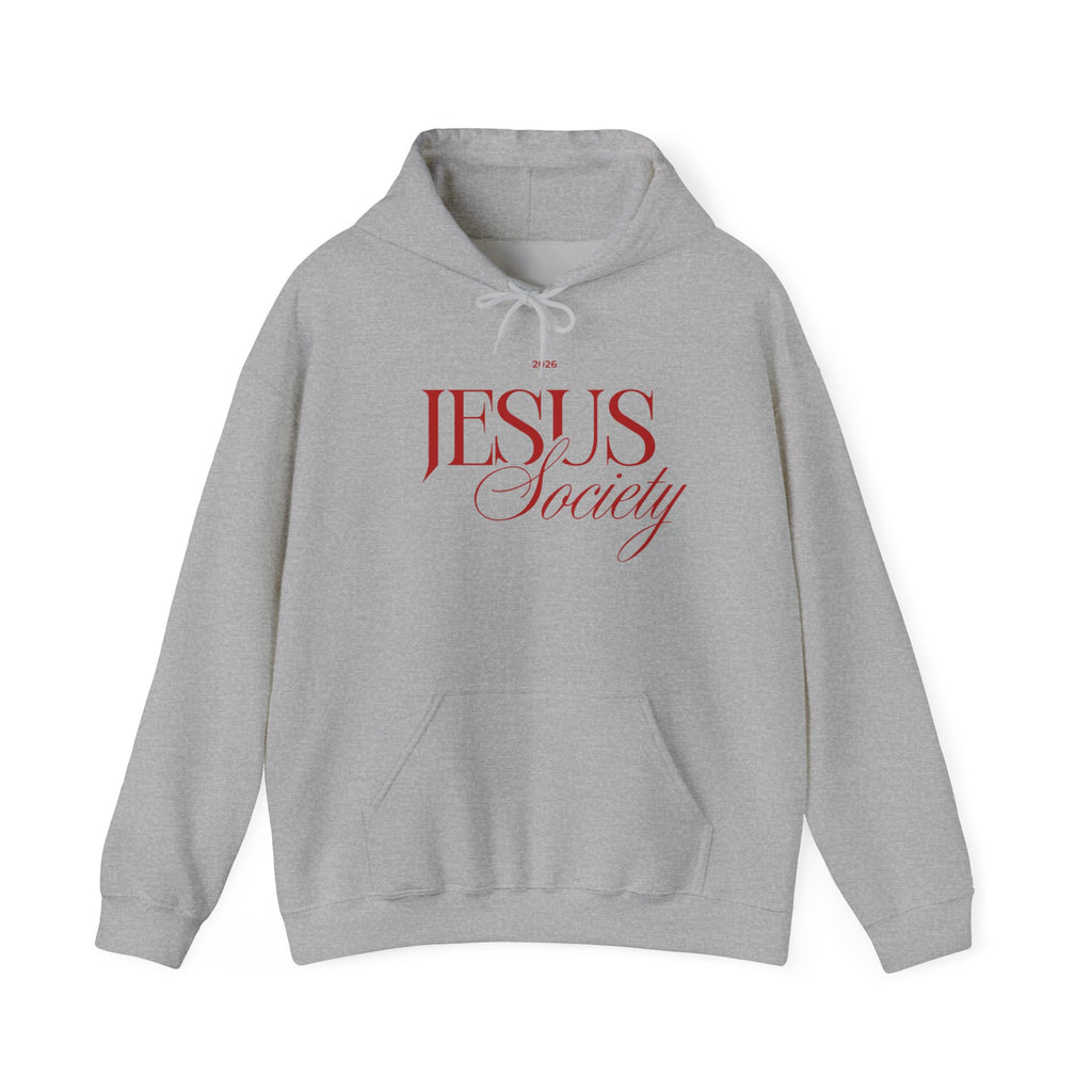 Jesus Society Hoodie | Script Faith Typography, Christian Sweatshirt