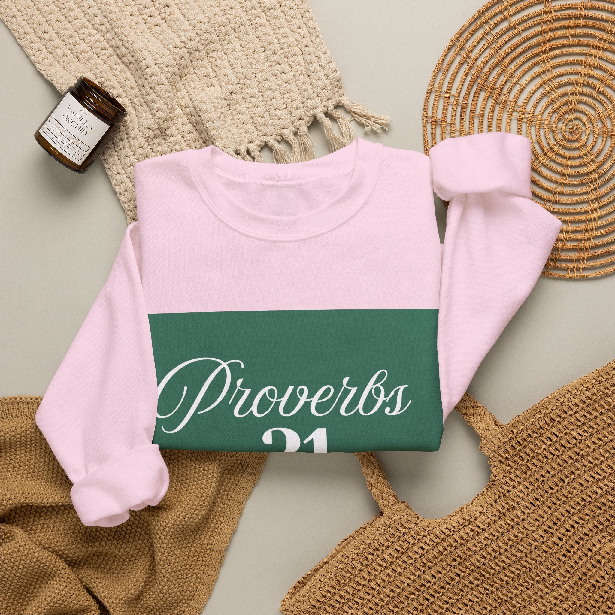 Proverbs 31 Green Unisex Heavy Blend™ Crewneck Sweatshirt
