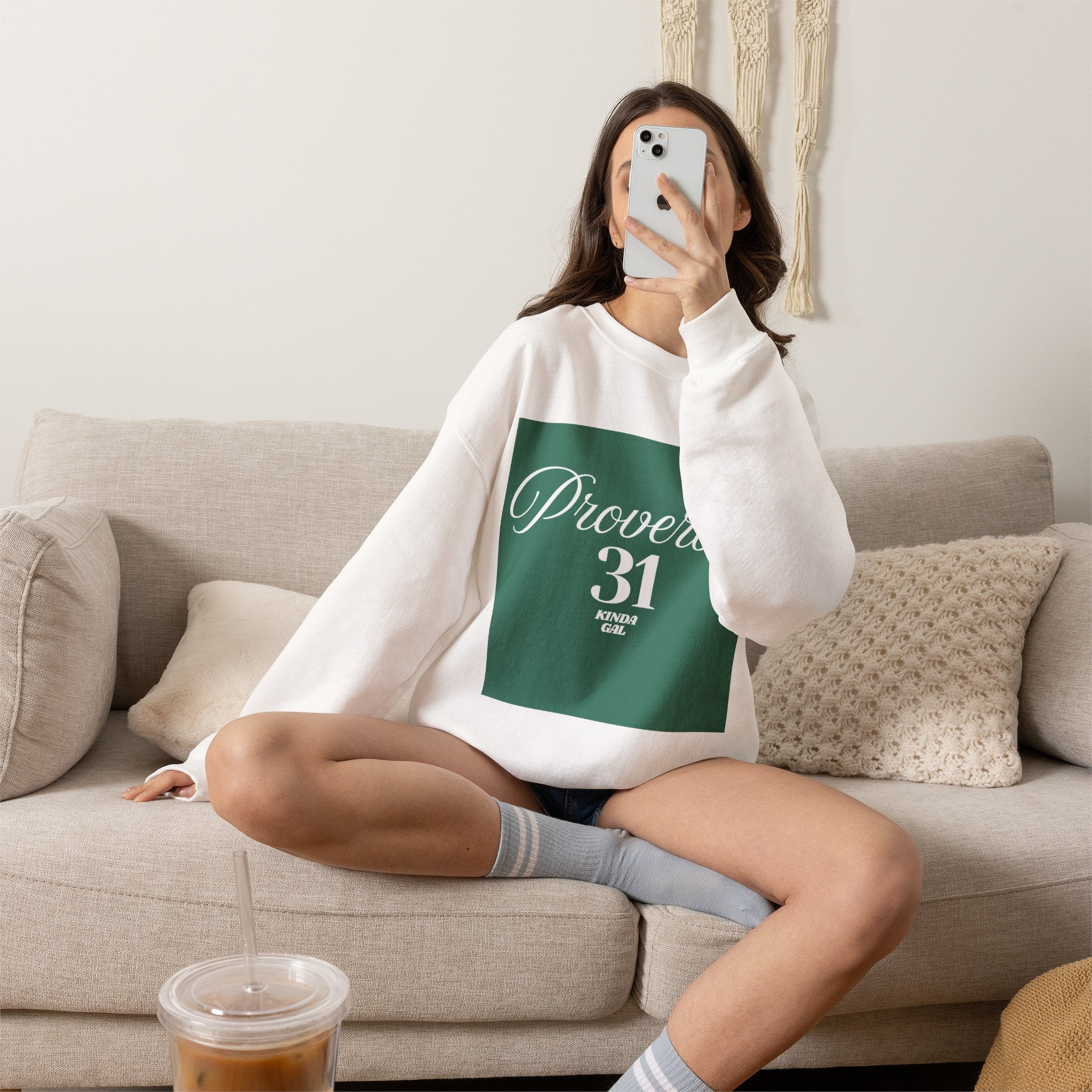 Proverbs 31 Green Unisex Heavy Blend™ Crewneck Sweatshirt