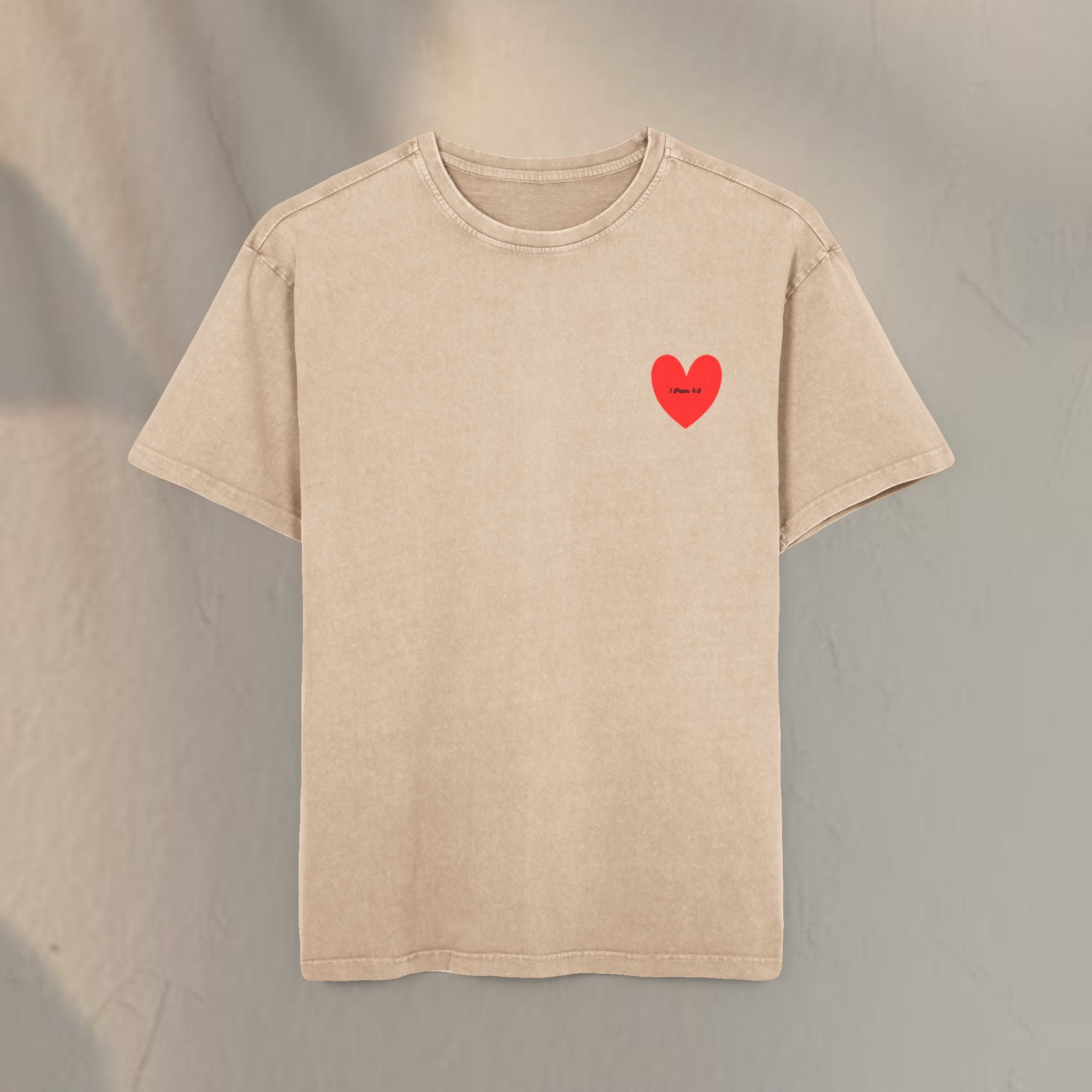 Love covers all Men's Acid Washed Heavy Oversize Tee