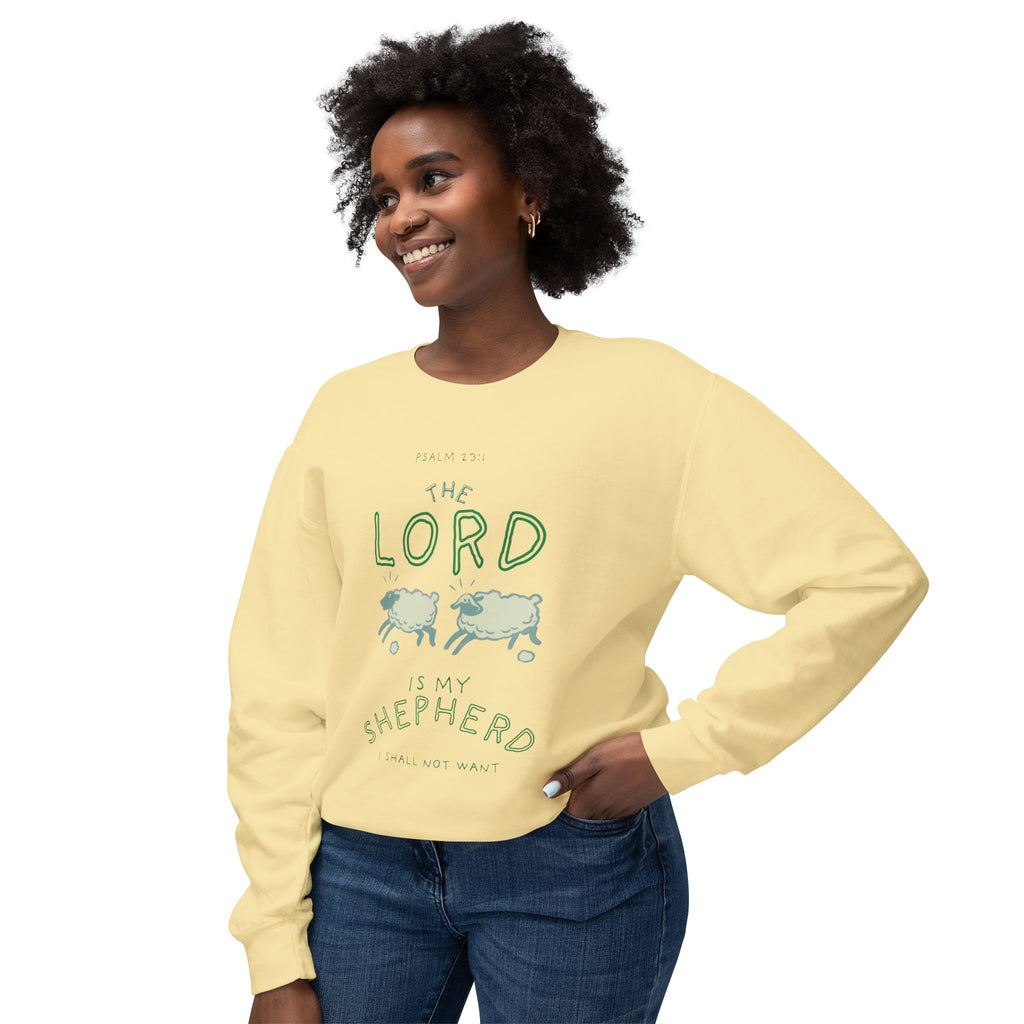 Lord is my Shepherd Unisex Lightweight Crewneck Sweatshirt