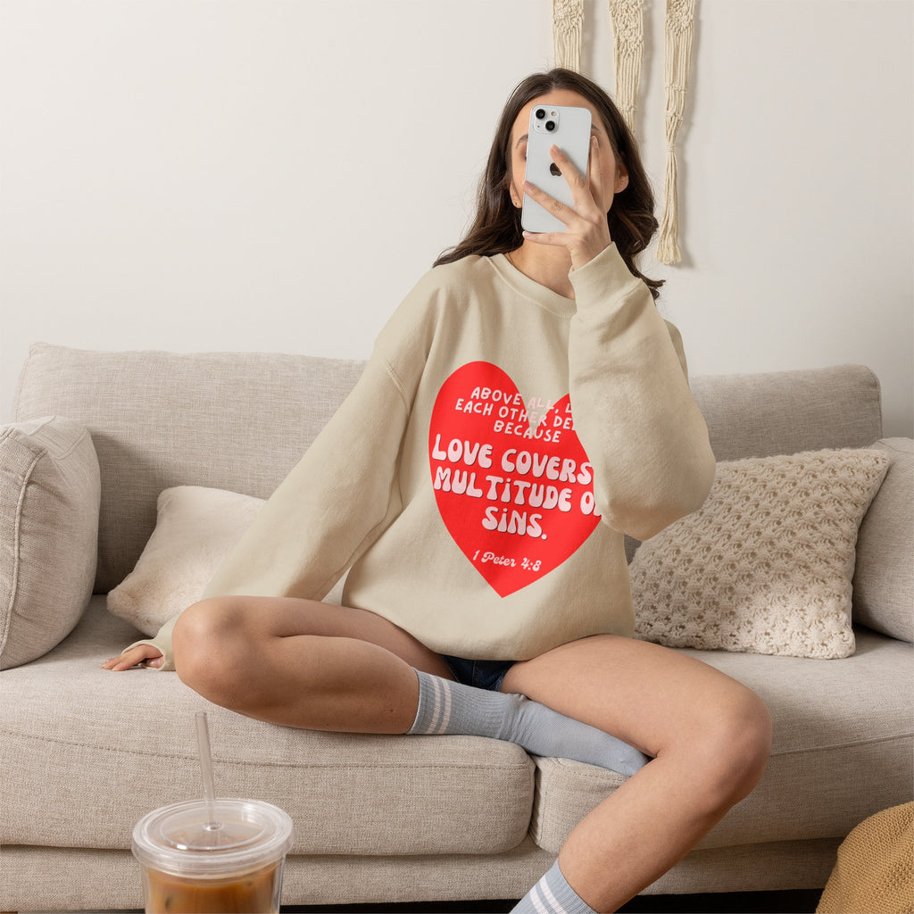 Love covers all Unisex Heavy Blend™ Crewneck Sweatshirt