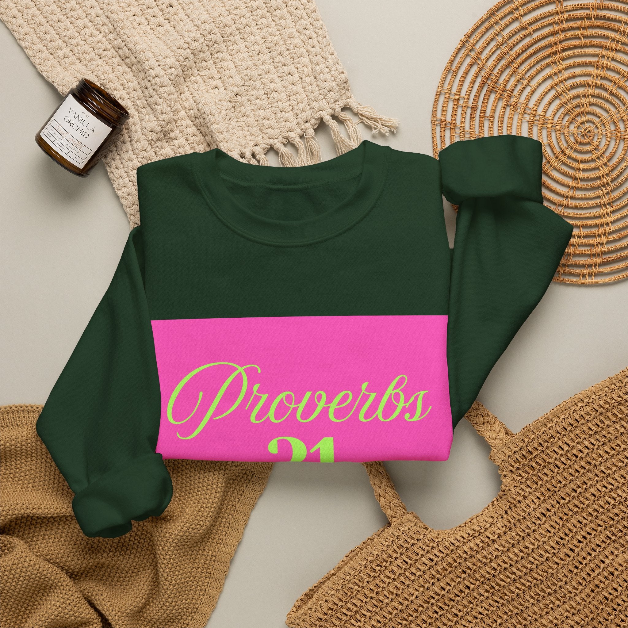 Proverbs 31 Pink Unisex Heavy Blend™ Crewneck Sweatshirt