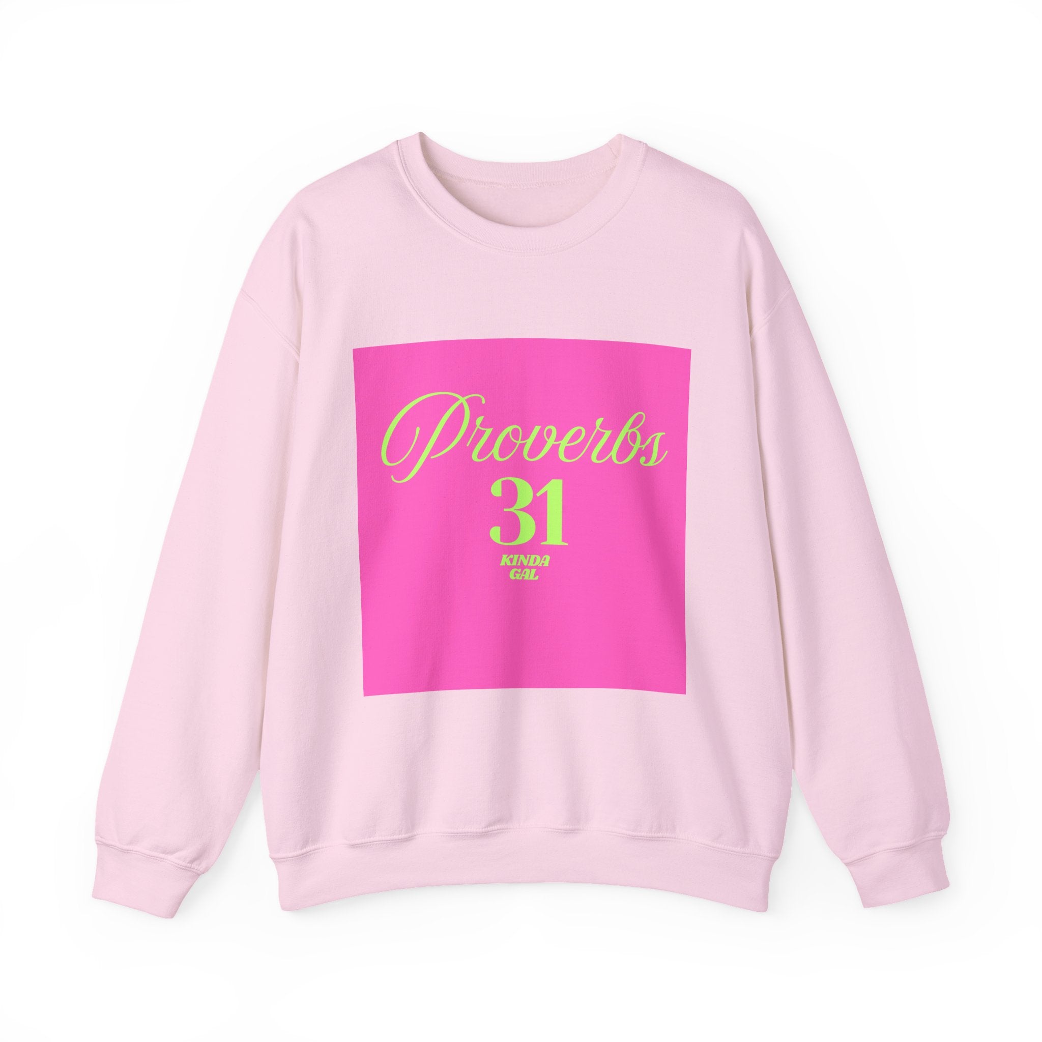 Proverbs 31 Pink Unisex Heavy Blend™ Crewneck Sweatshirt