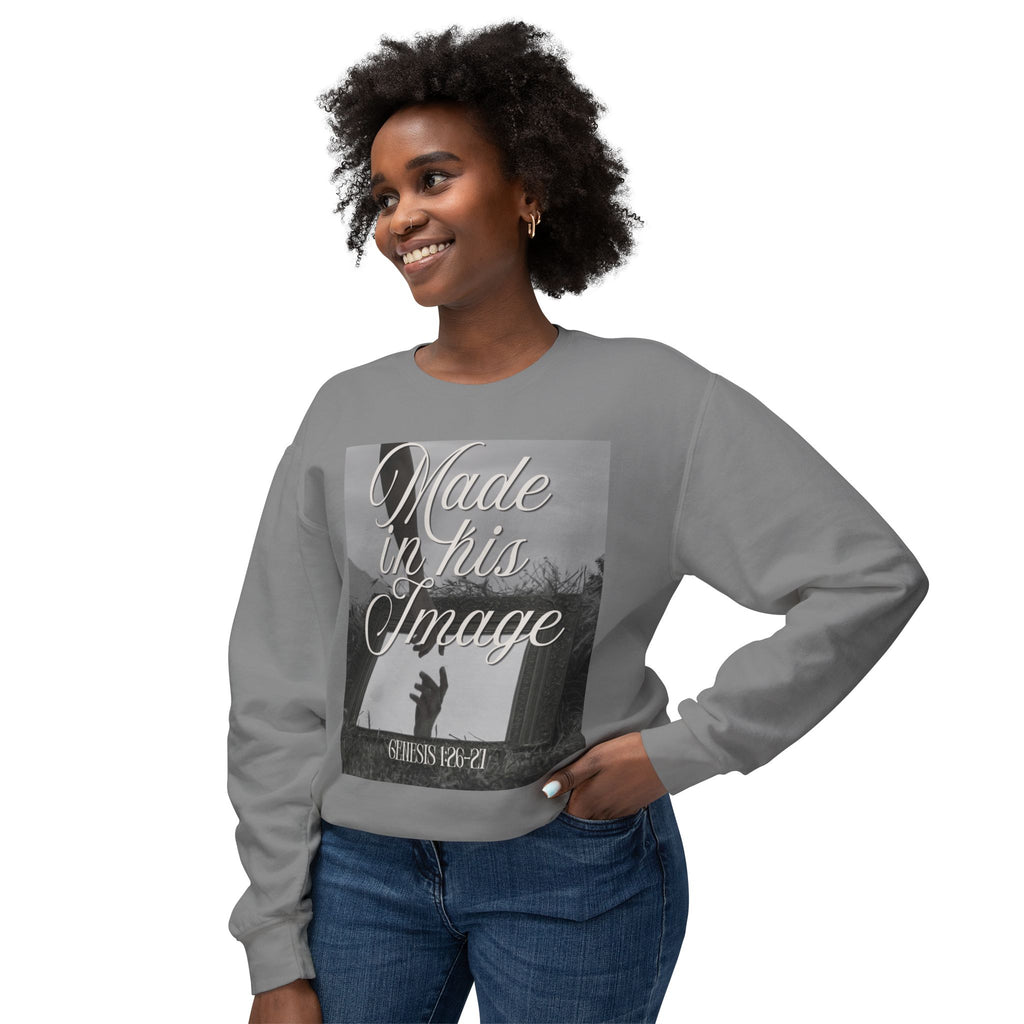 Made in his image Unisex Lightweight Crewneck Sweatshirt