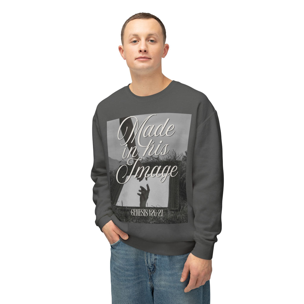 Made in his image Unisex Lightweight Crewneck Sweatshirt