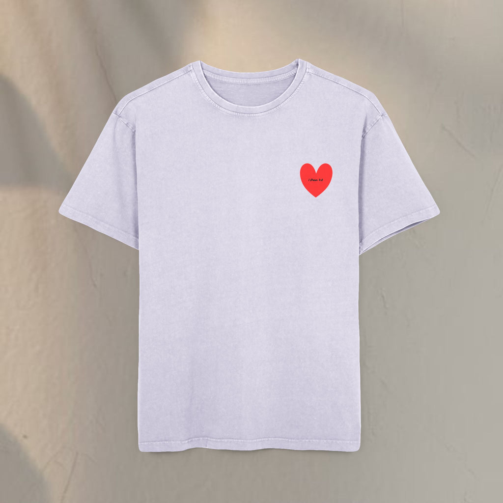 Love covers all Men's Acid Washed Heavy Oversize Tee