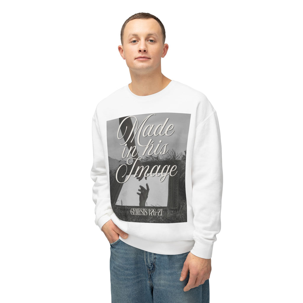 Made in his image Unisex Lightweight Crewneck Sweatshirt