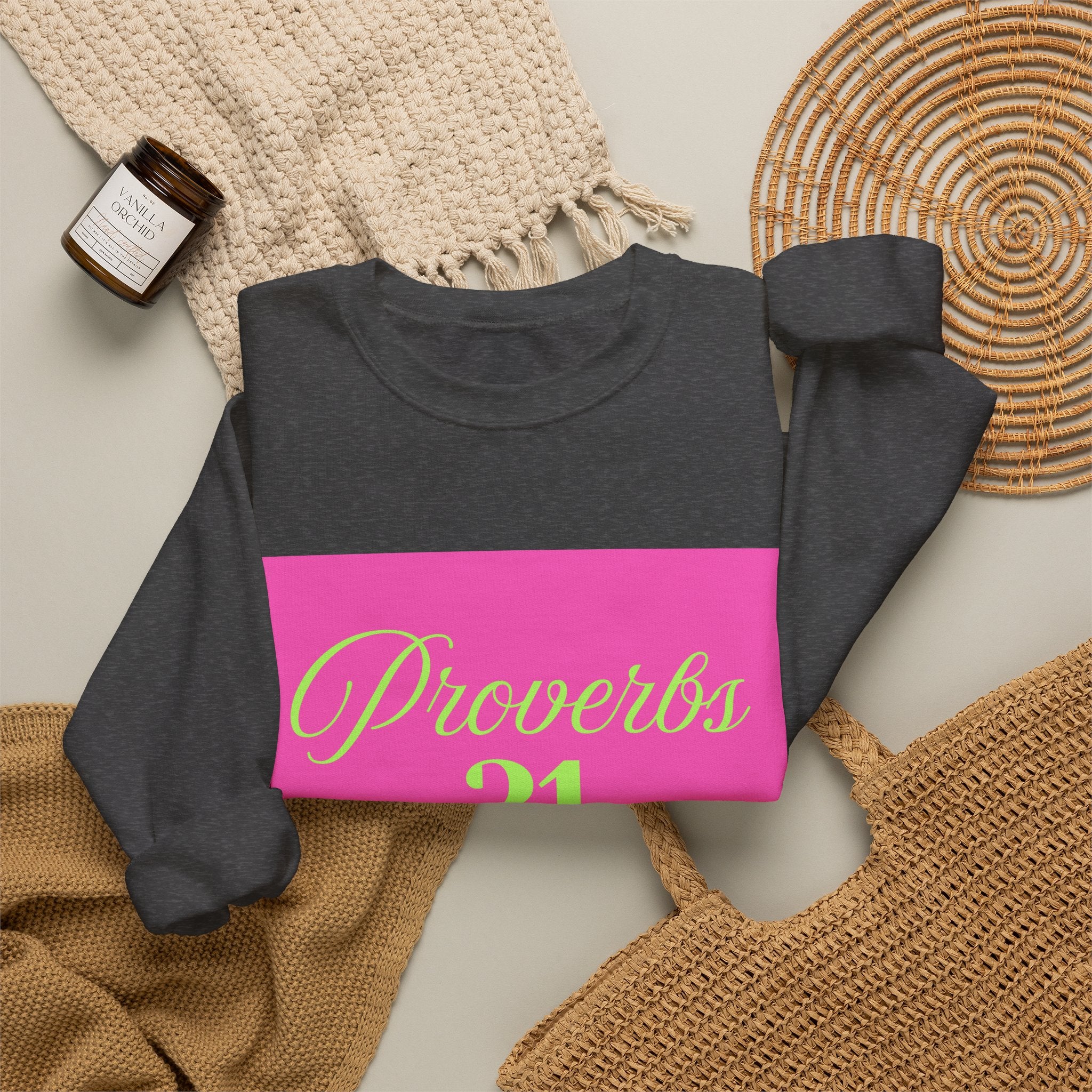 Proverbs 31 Pink Unisex Heavy Blend™ Crewneck Sweatshirt