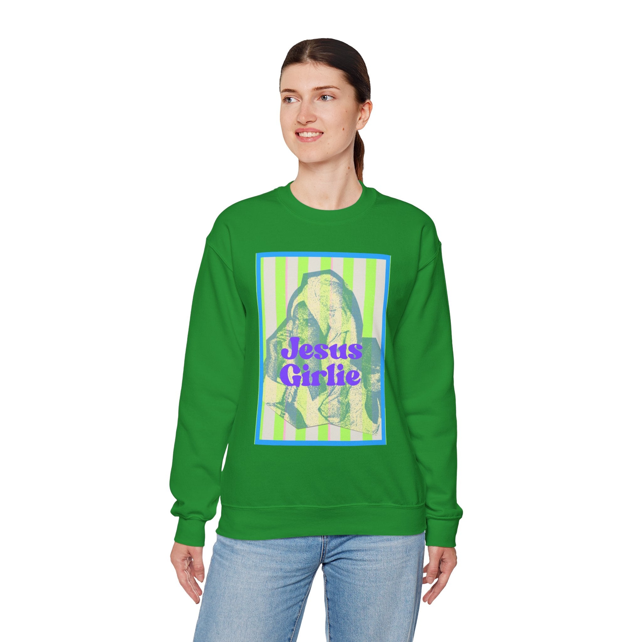 Jesus Girlie graphic crewneck Sweatshirt | religious vintage illustration