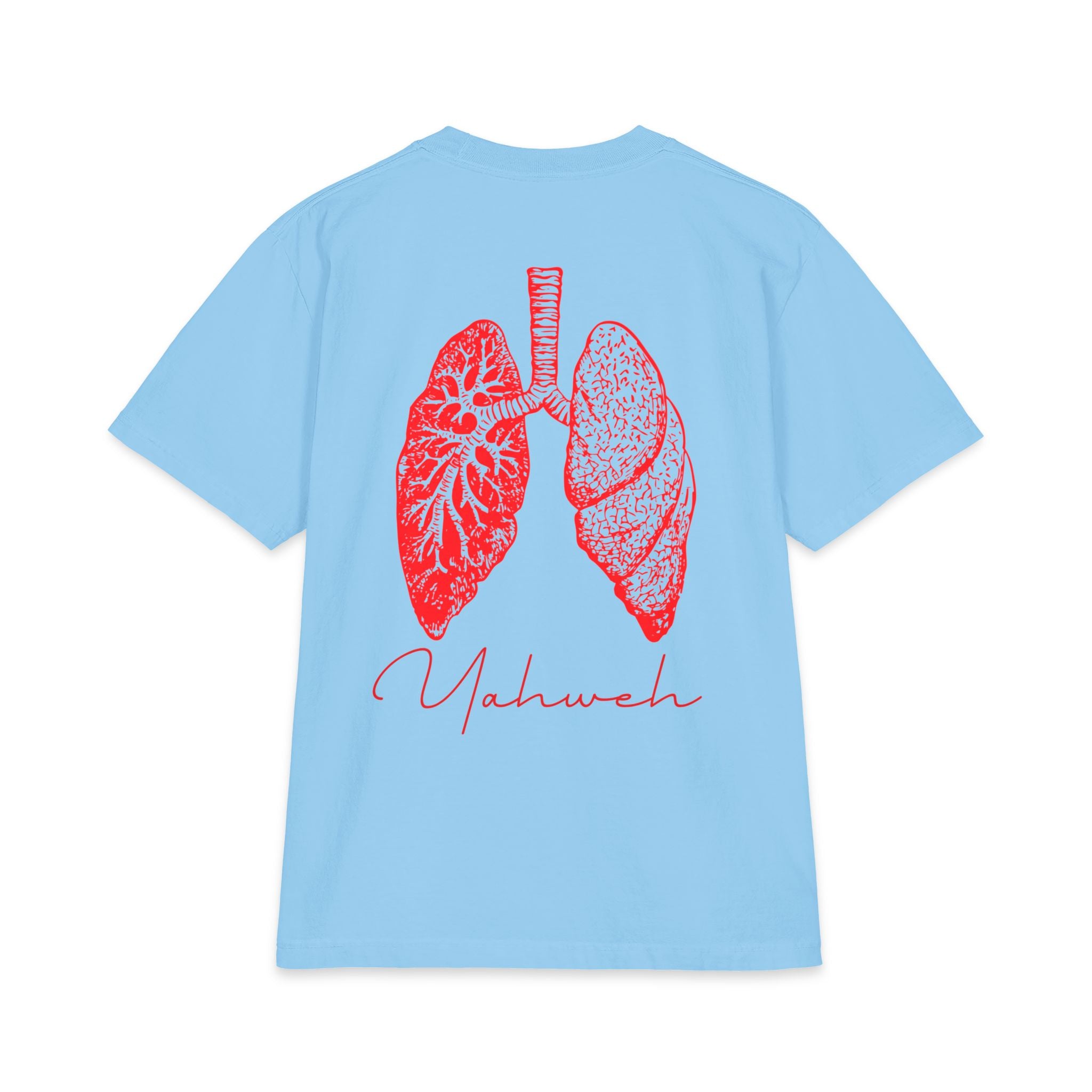 Yah- Weh Illustration T-Shirt | Scripture Typography, Red Ink Back Art