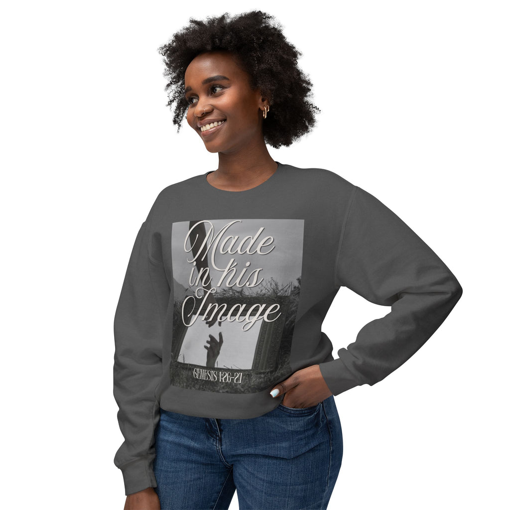 Made in his image Unisex Lightweight Crewneck Sweatshirt