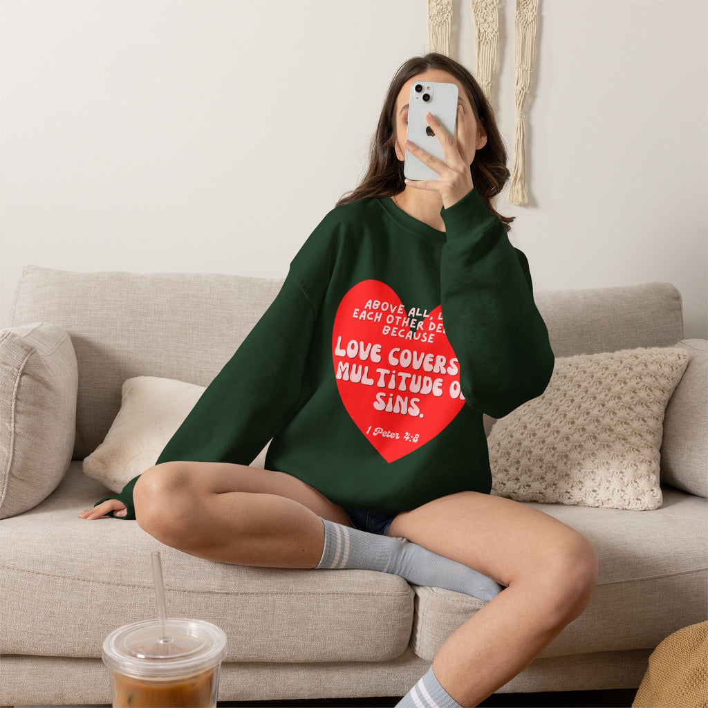 Love covers all Unisex Heavy Blend™ Crewneck Sweatshirt