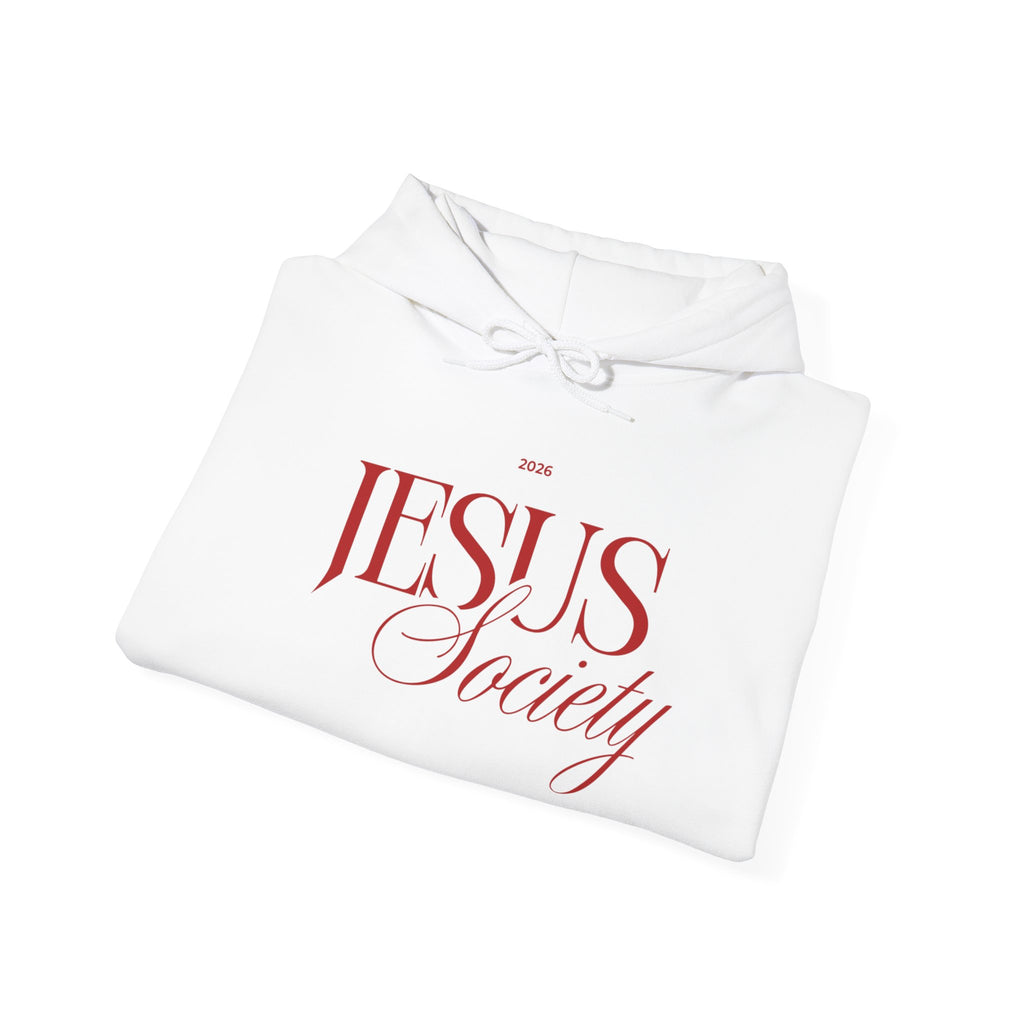 Jesus Society Hoodie | Script Faith Typography, Christian Sweatshirt
