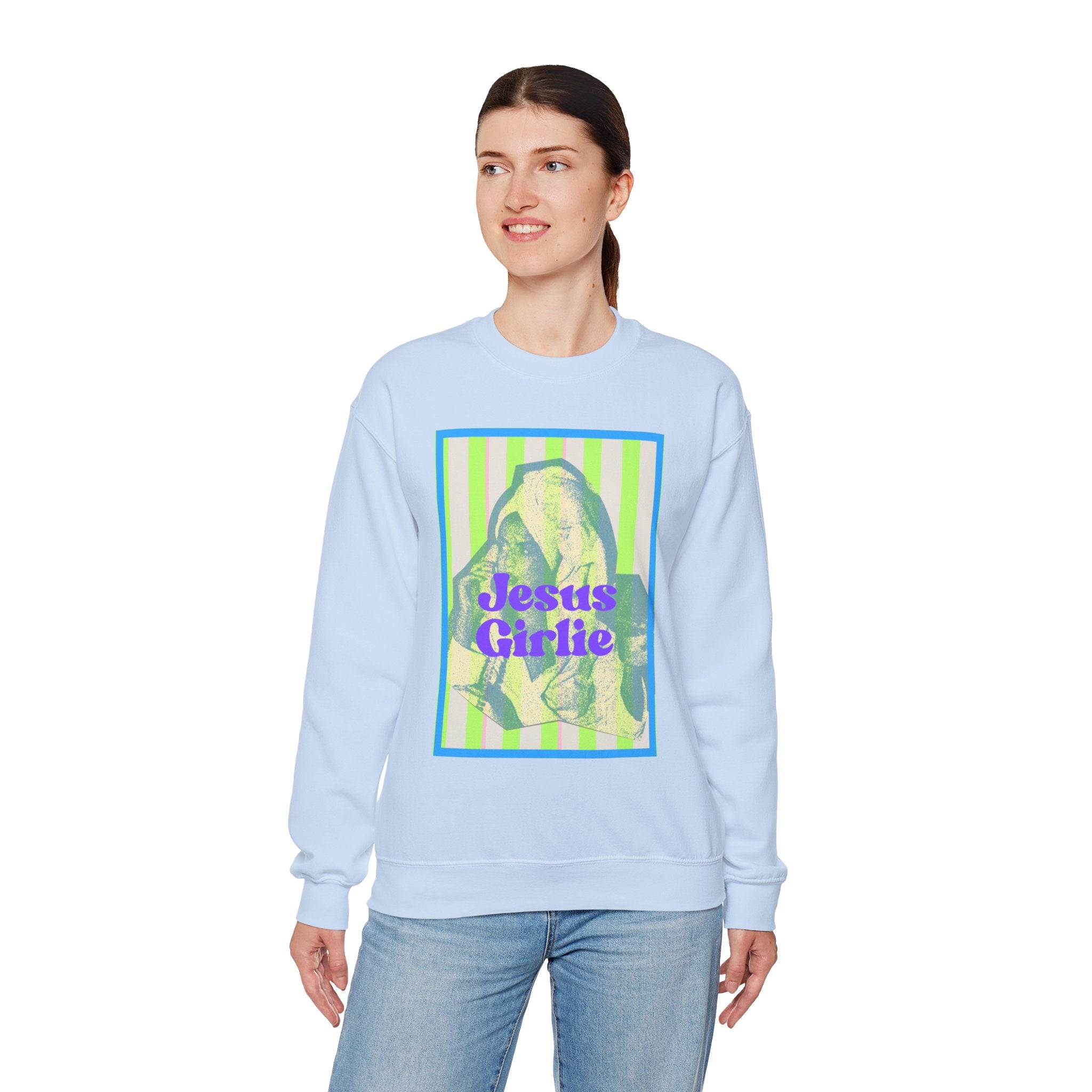 Jesus Girlie graphic crewneck Sweatshirt | religious vintage illustration