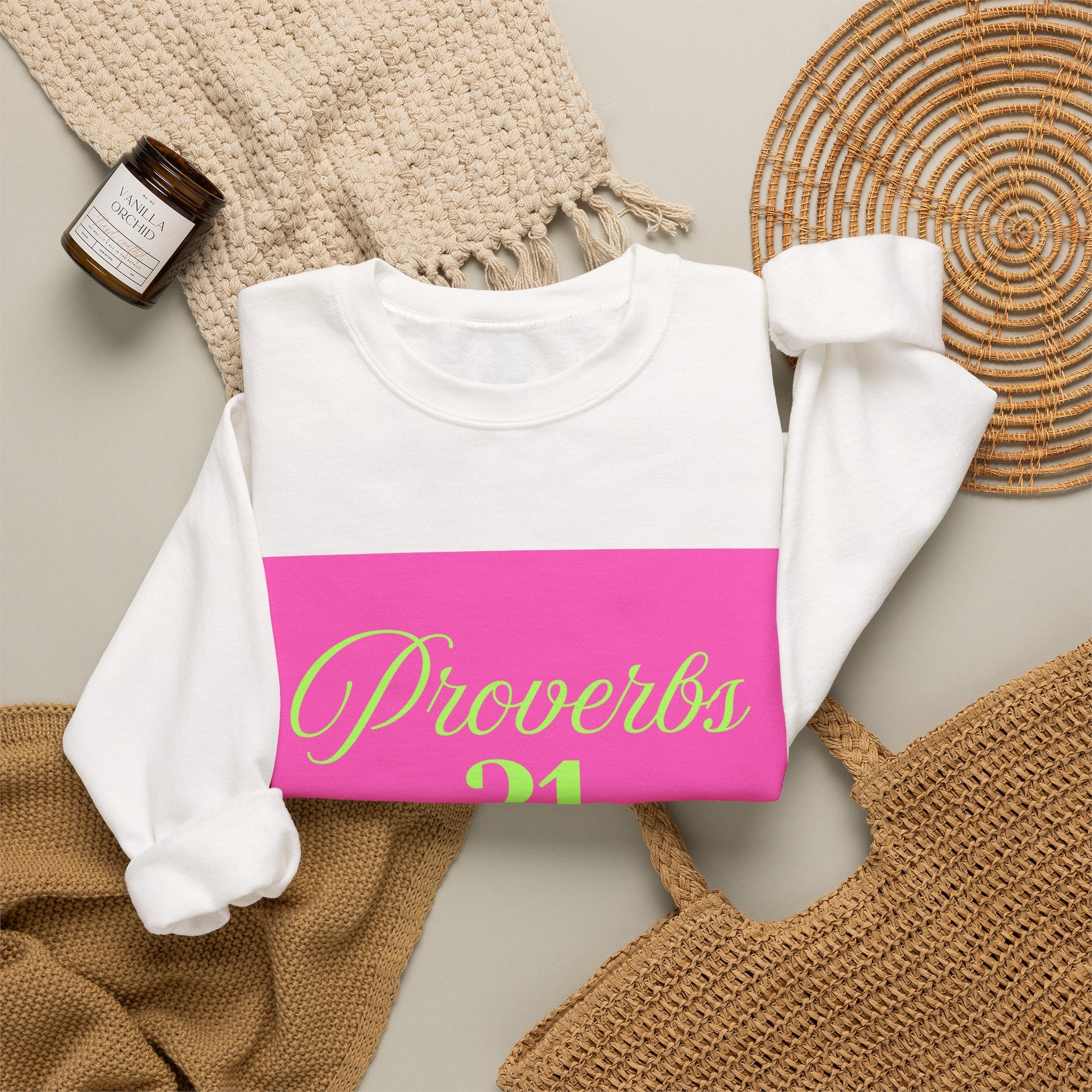 Proverbs 31 Pink Unisex Heavy Blend™ Crewneck Sweatshirt