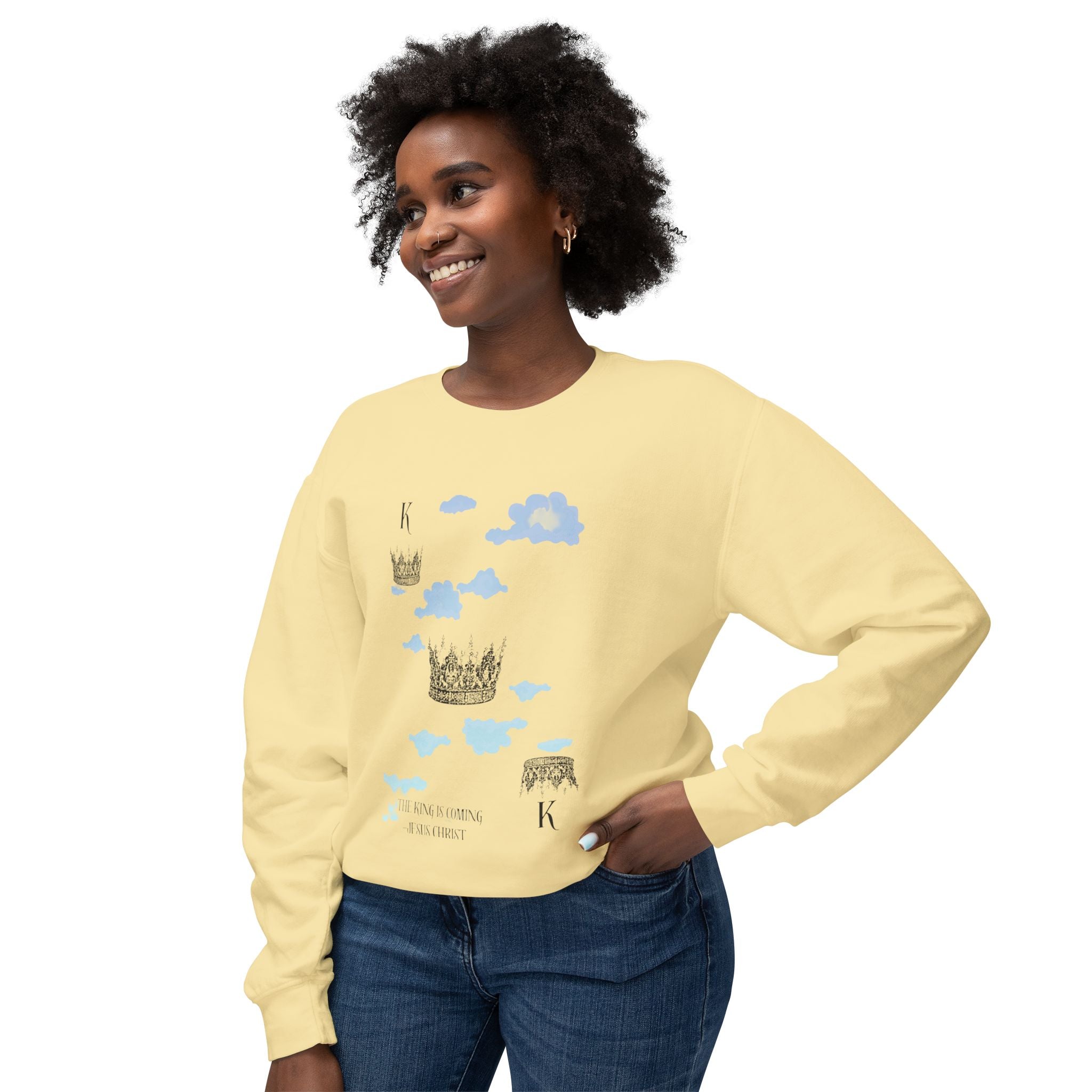 King Unisex Lightweight Crewneck Sweatshirt