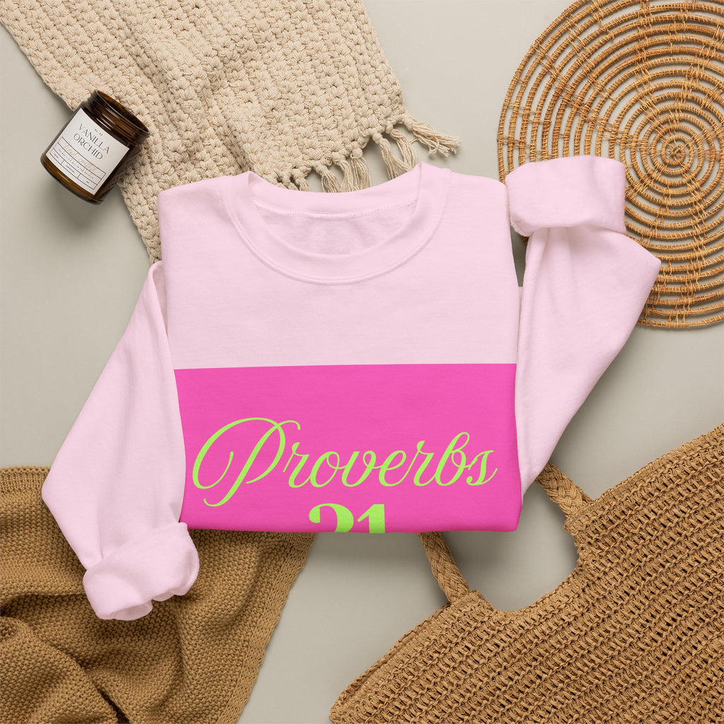 Proverbs 31 Pink Unisex Heavy Blend™ Crewneck Sweatshirt