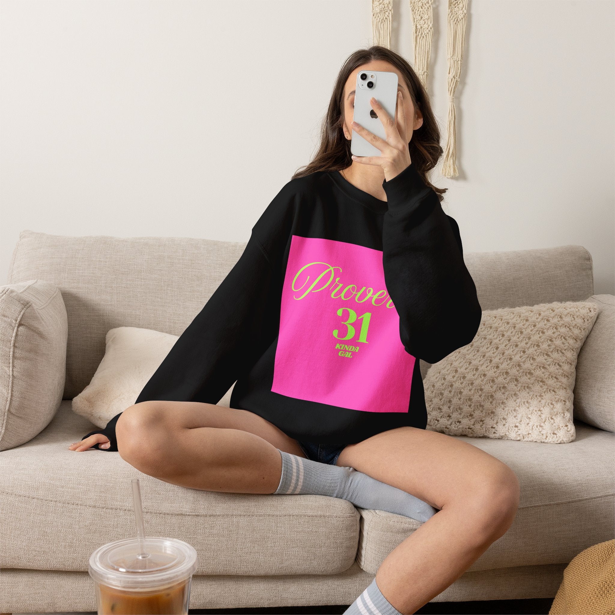 Proverbs 31 Pink Unisex Heavy Blend™ Crewneck Sweatshirt