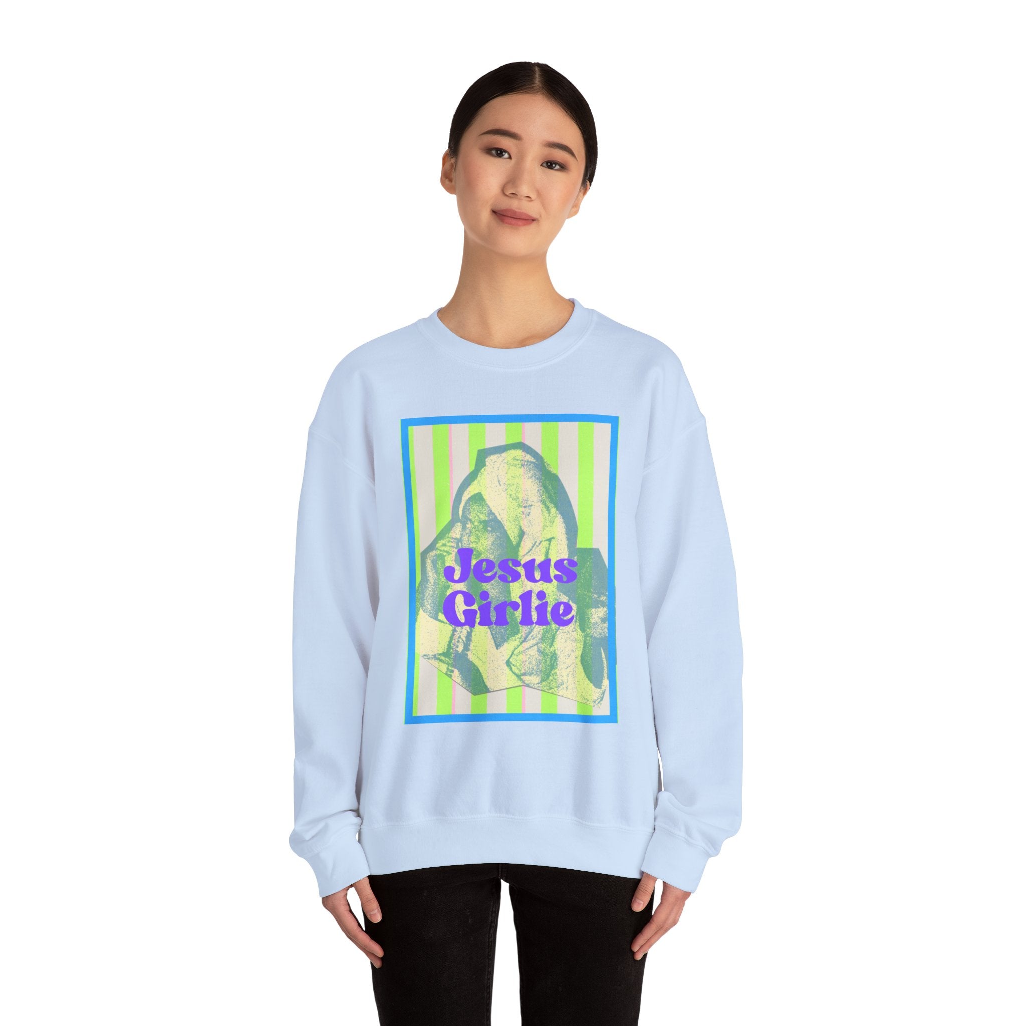 Jesus Girlie graphic crewneck Sweatshirt | religious vintage illustration