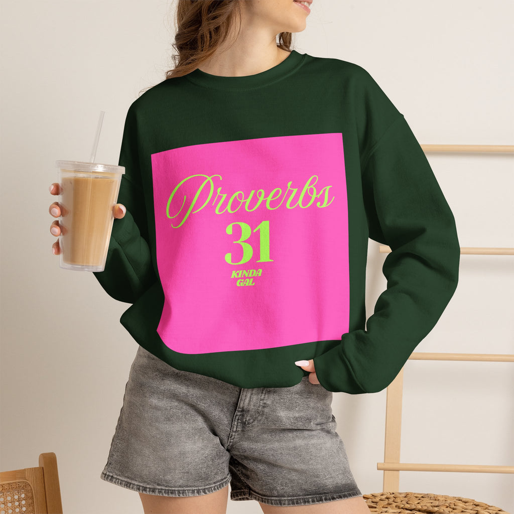 Proverbs 31 Pink Unisex Heavy Blend™ Crewneck Sweatshirt