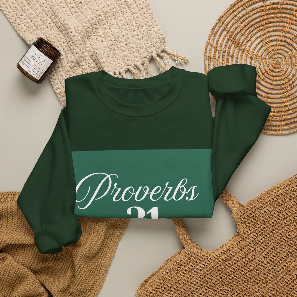 Proverbs 31 Green Unisex Heavy Blend™ Crewneck Sweatshirt