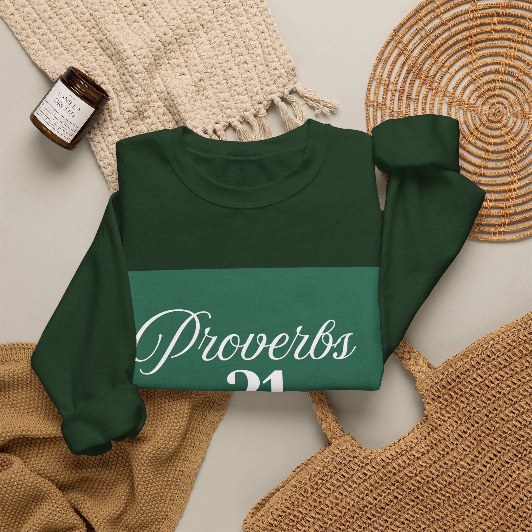 Proverbs 31 Green Unisex Heavy Blend™ Crewneck Sweatshirt