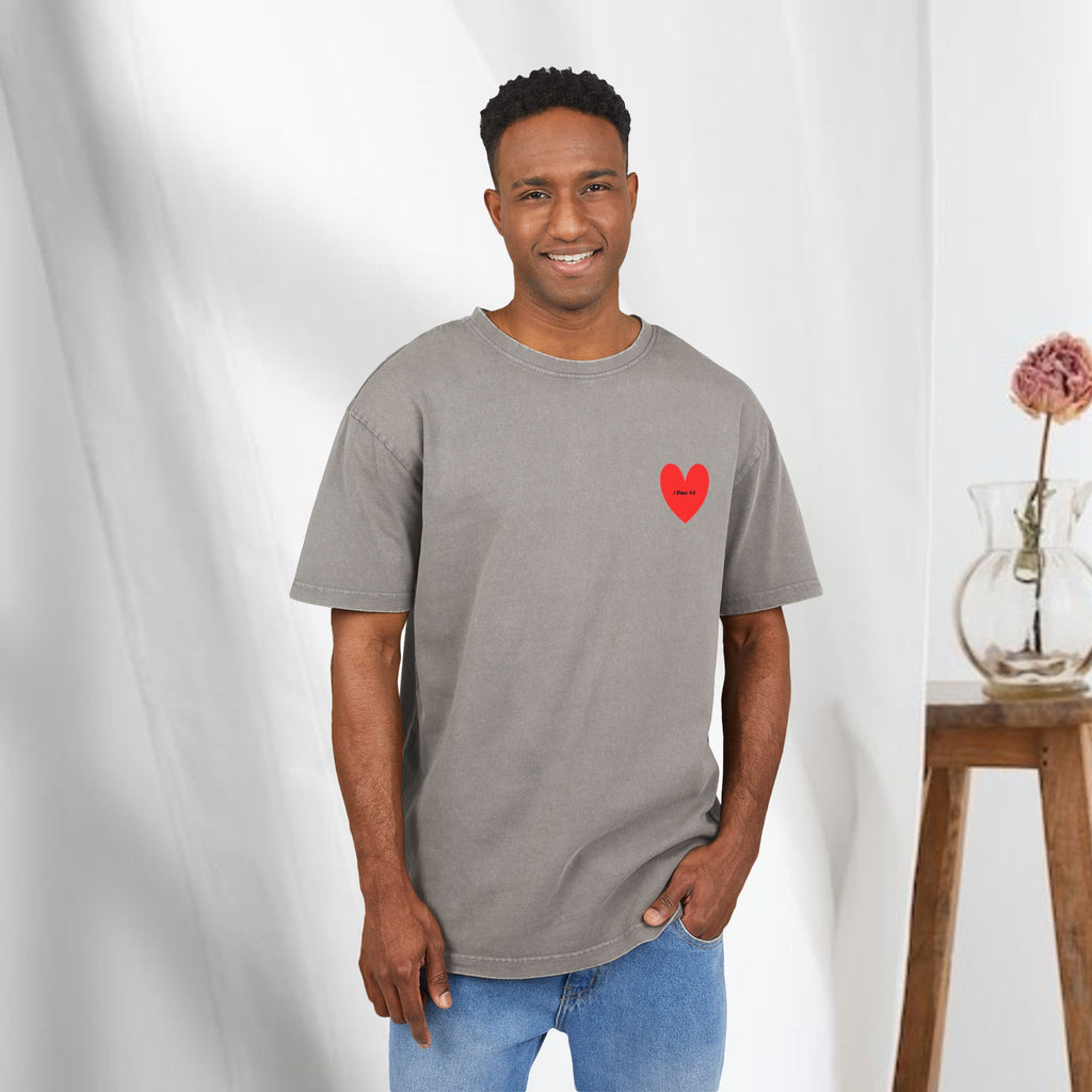 Love covers all Men's Acid Washed Heavy Oversize Tee