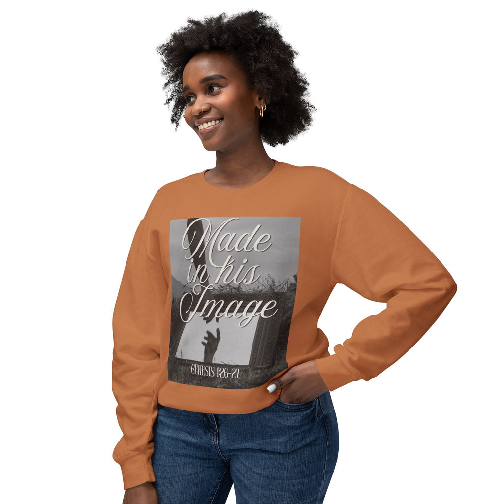 Made in his image Unisex Lightweight Crewneck Sweatshirt
