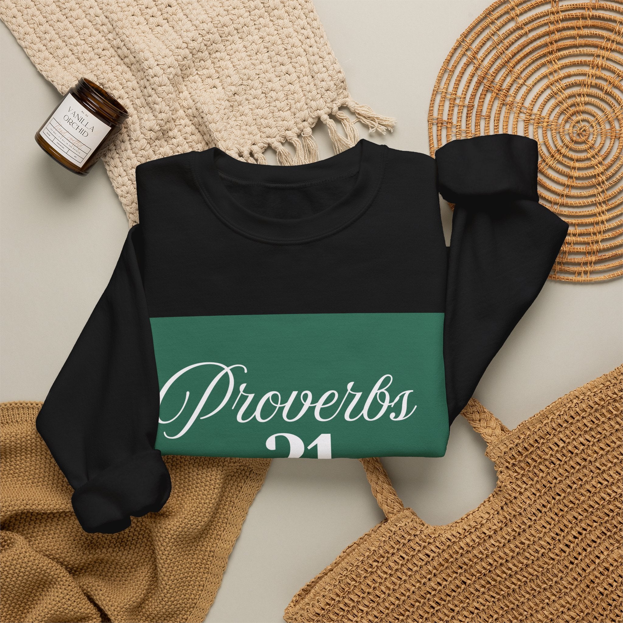 Proverbs 31 Green Unisex Heavy Blend™ Crewneck Sweatshirt