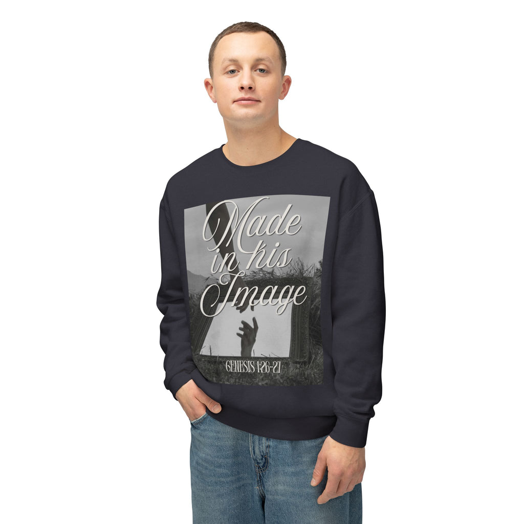 Made in his image Unisex Lightweight Crewneck Sweatshirt