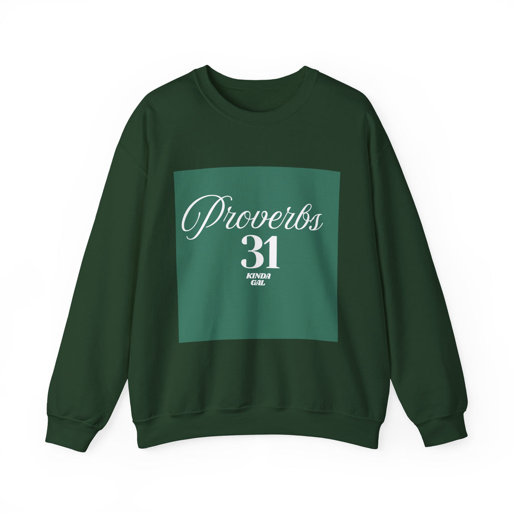 Proverbs 31 Green Unisex Heavy Blend™ Crewneck Sweatshirt